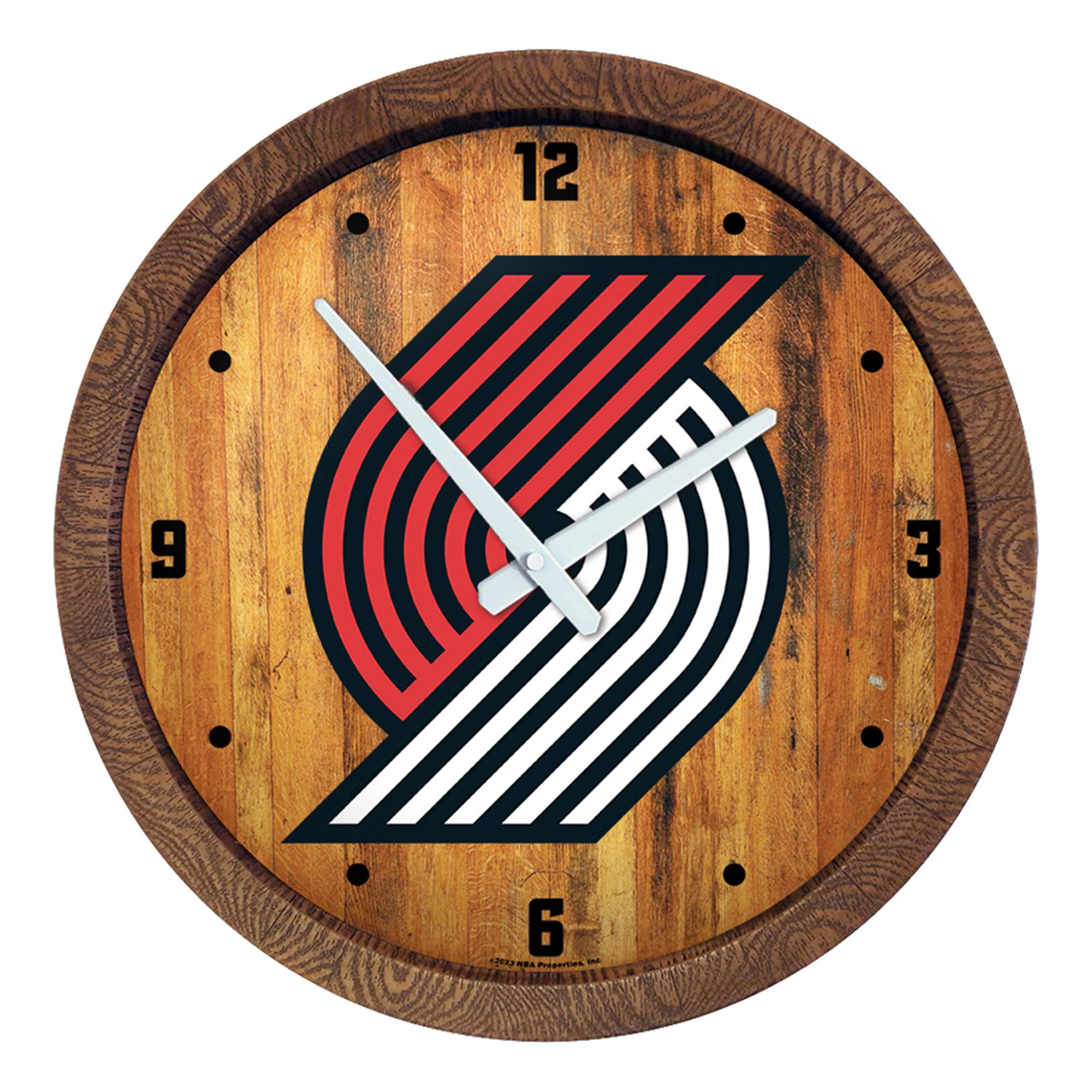 Portland Trail Blazers: "Faux" Barrel Top Clock    