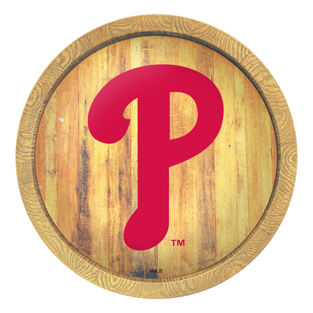 Philadelphia Phillies Logo - "Faux" Barrel Top Sign  