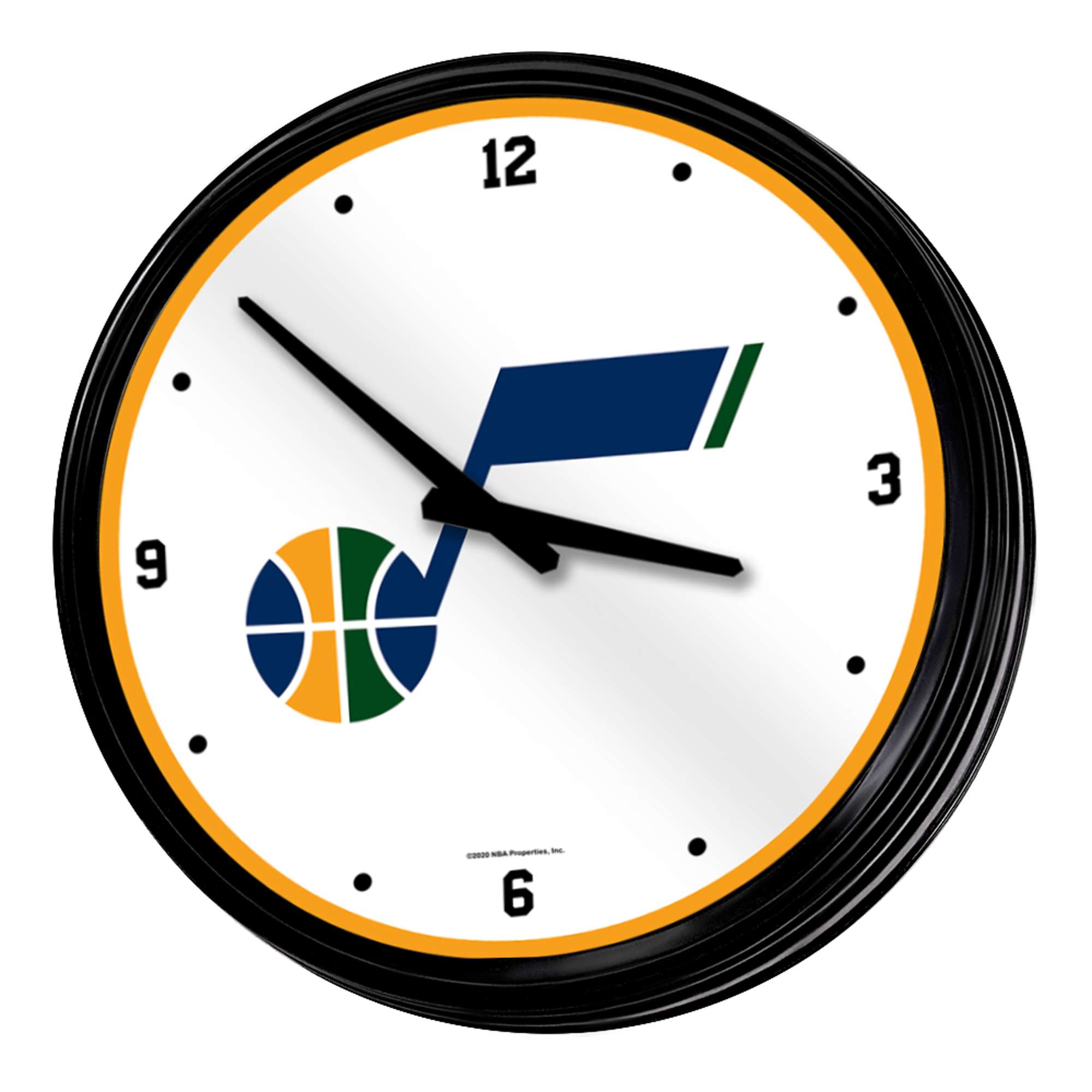 Utah Jazz: Retro Lighted Wall Clock