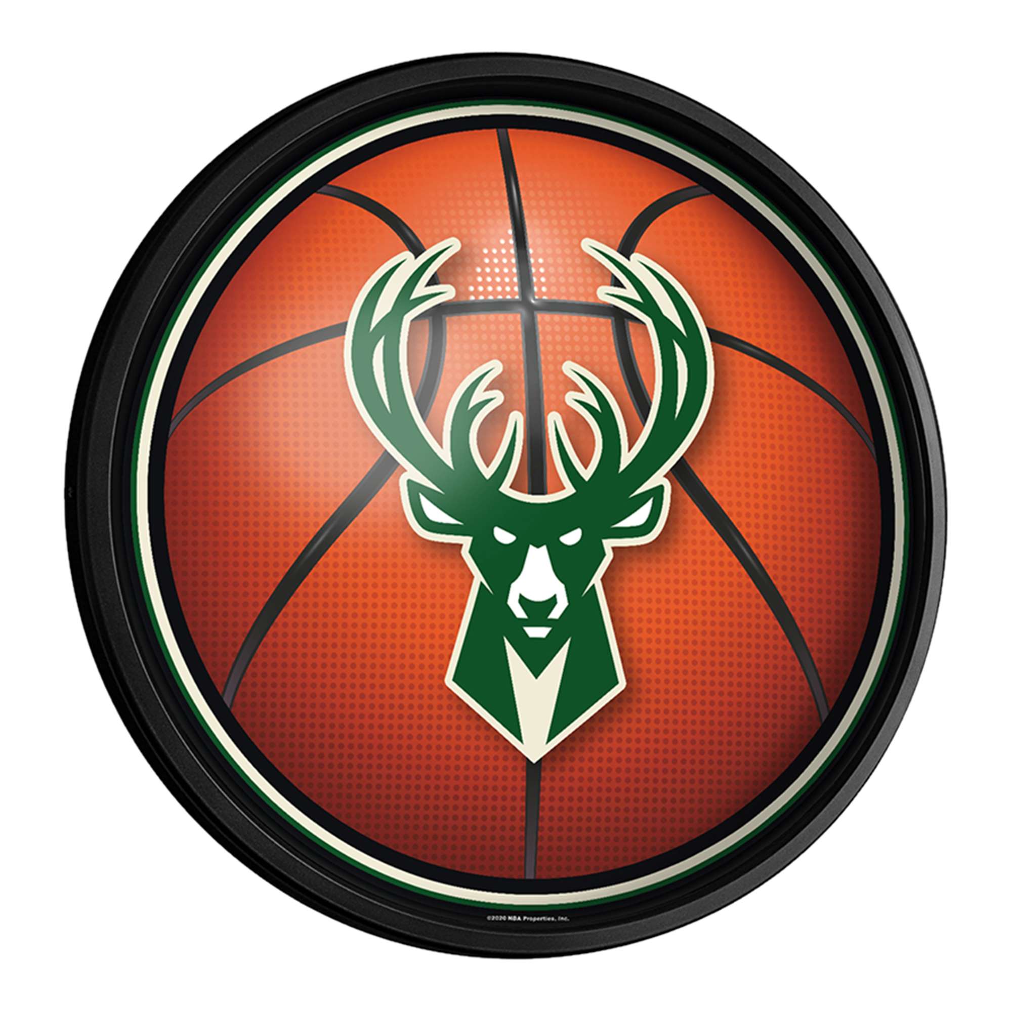 Milwaukee Bucks: Basketball - Round Slimline Lighted Wall Sign