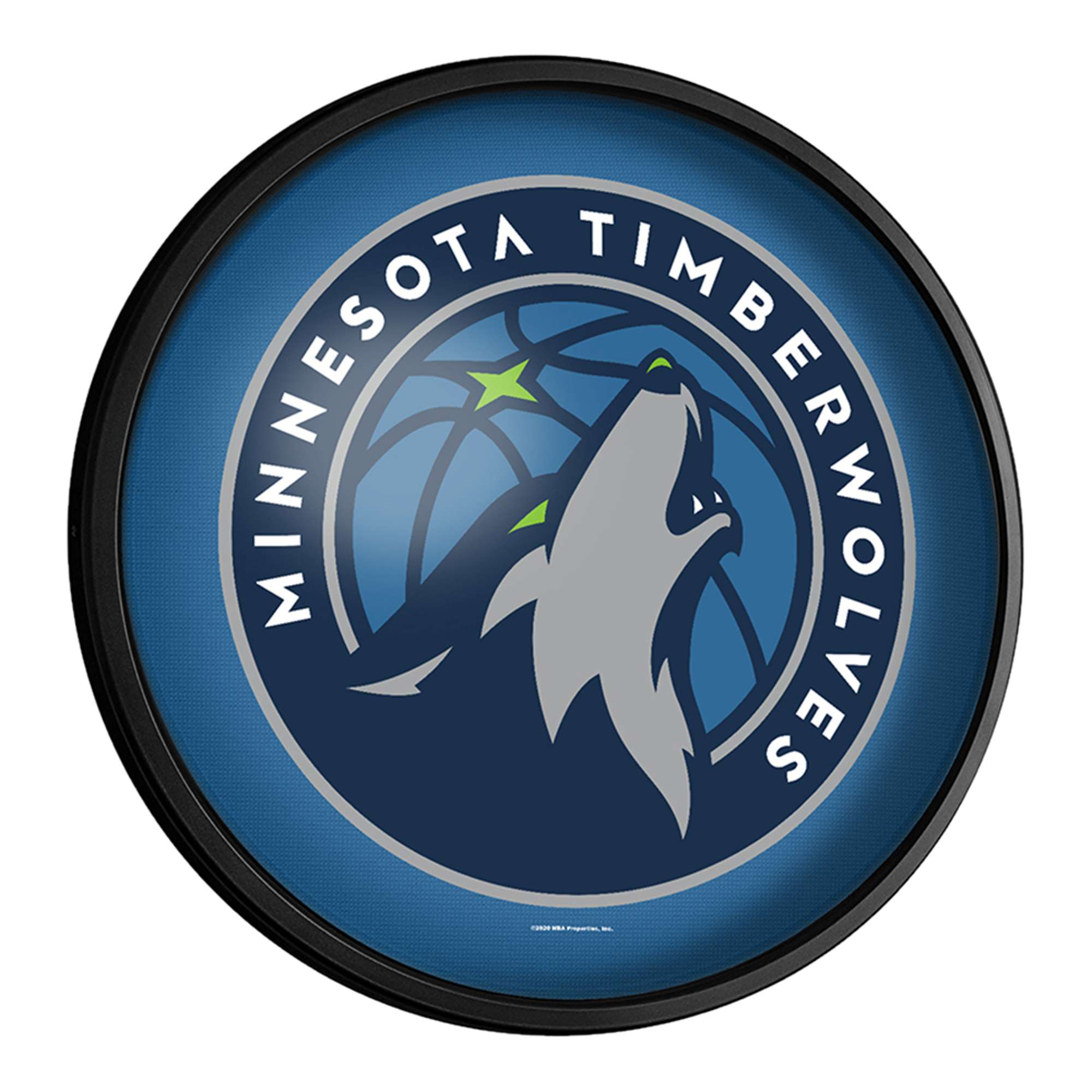 Minnesota Timberwolves: Round Slimline Lighted Wall Sign