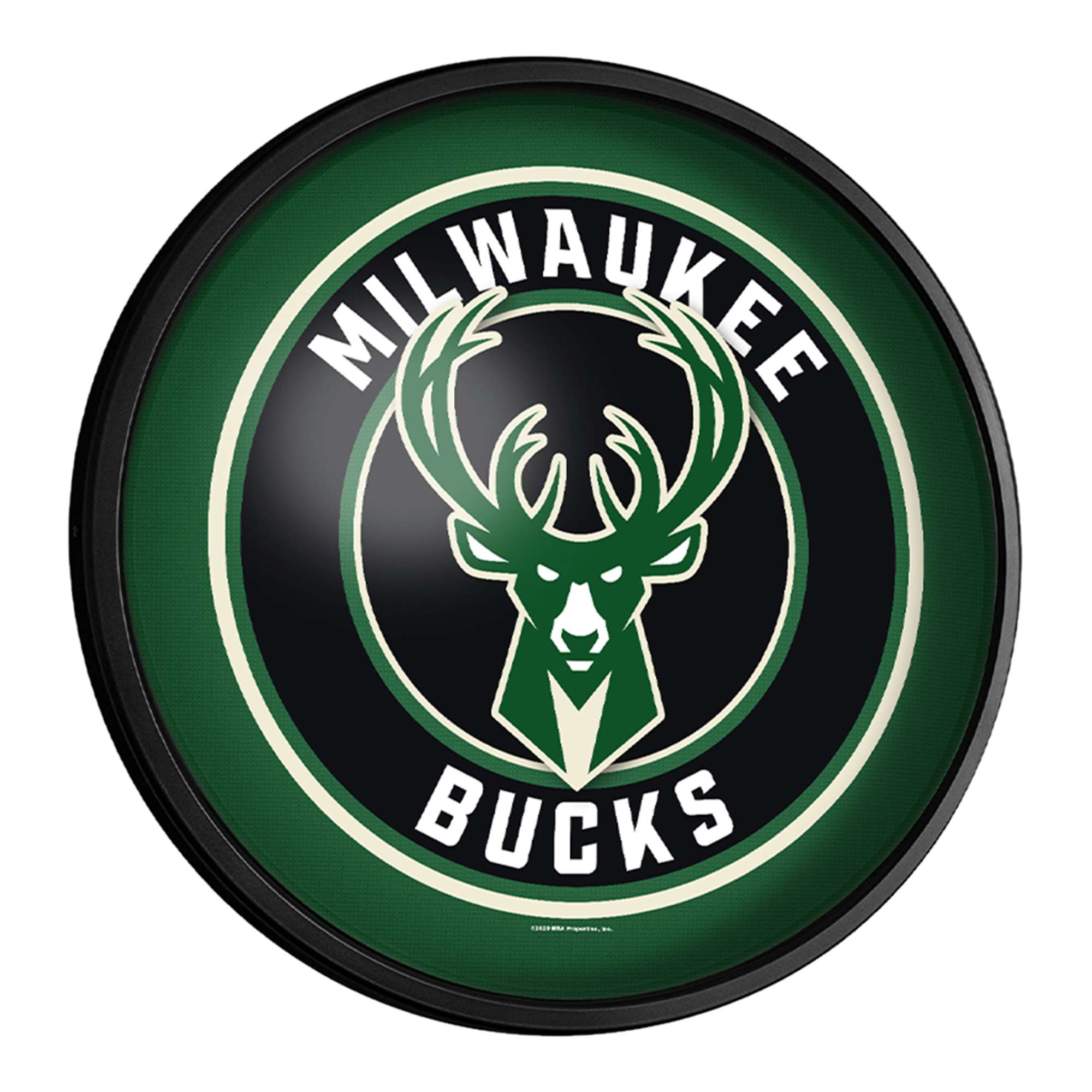 Milwaukee Bucks: Round Slimline Lighted Wall Sign