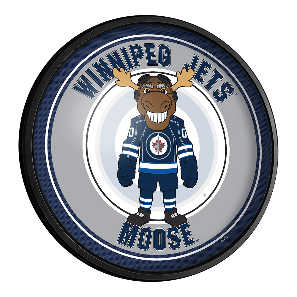 Winnipeg Jets Moose - Round Slimline Lighted Wall Sign  