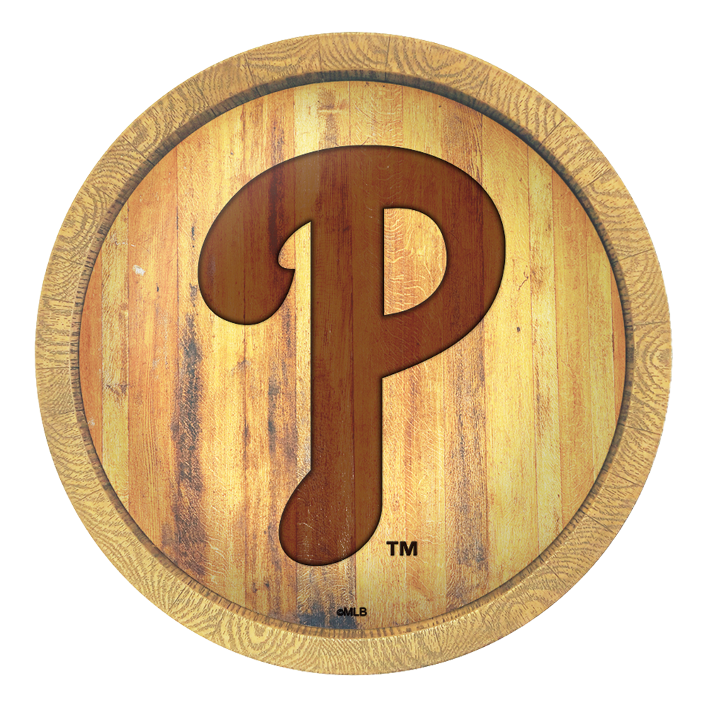 Philadelphia Phillies Logo - Branded "Faux" Barrel Top Sign  