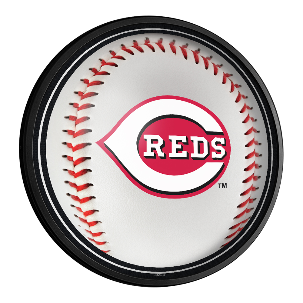 Cincinnati Reds Baseball - Round Slimline Lighted Wall Sign  