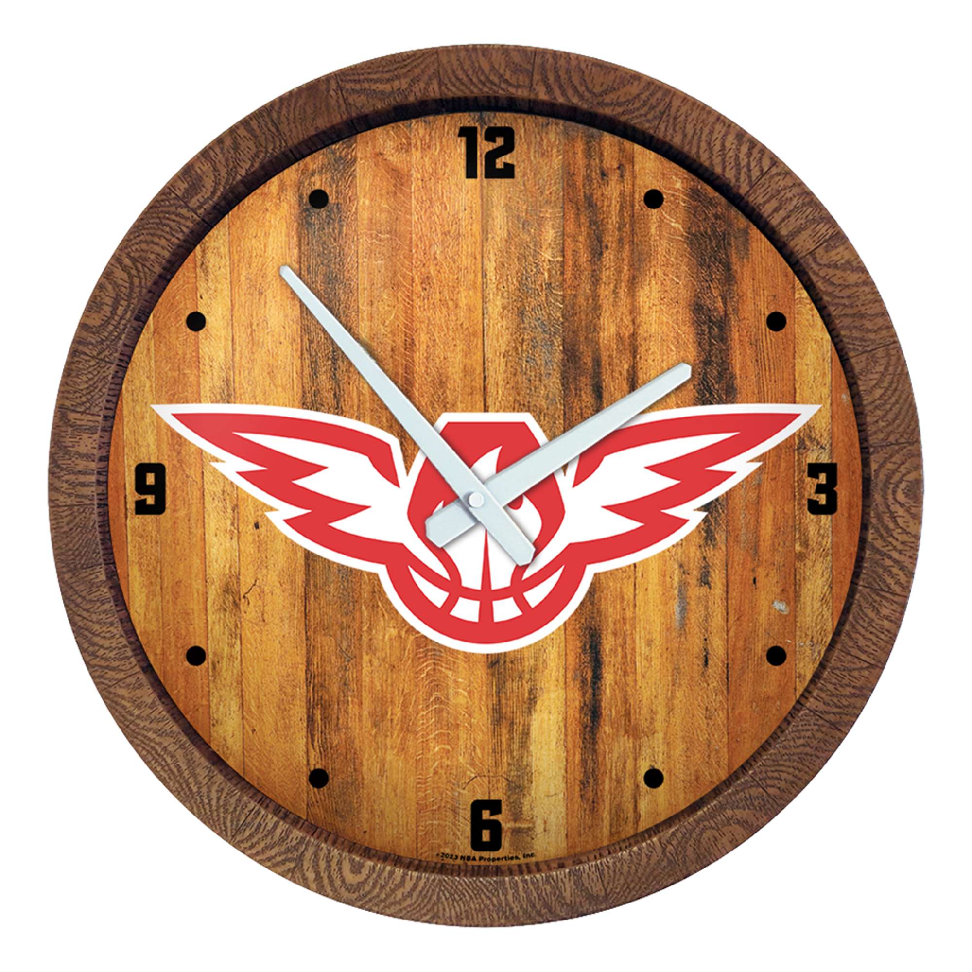 Atlanta Hawks: Logo - "Faux" Barrel Top Clock    
