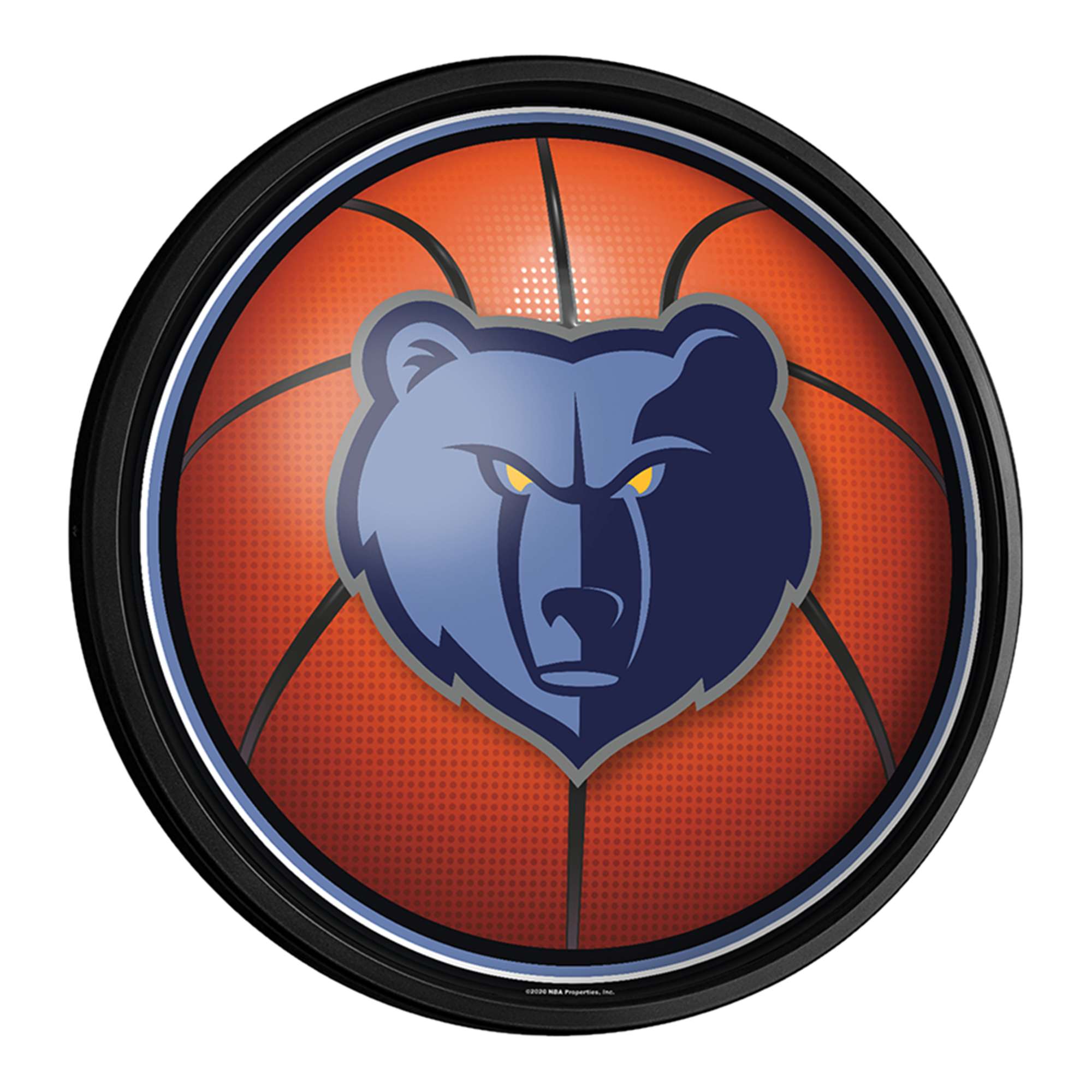 Memphis Grizzlies: Basketball - Round Slimline Lighted Wall Sign