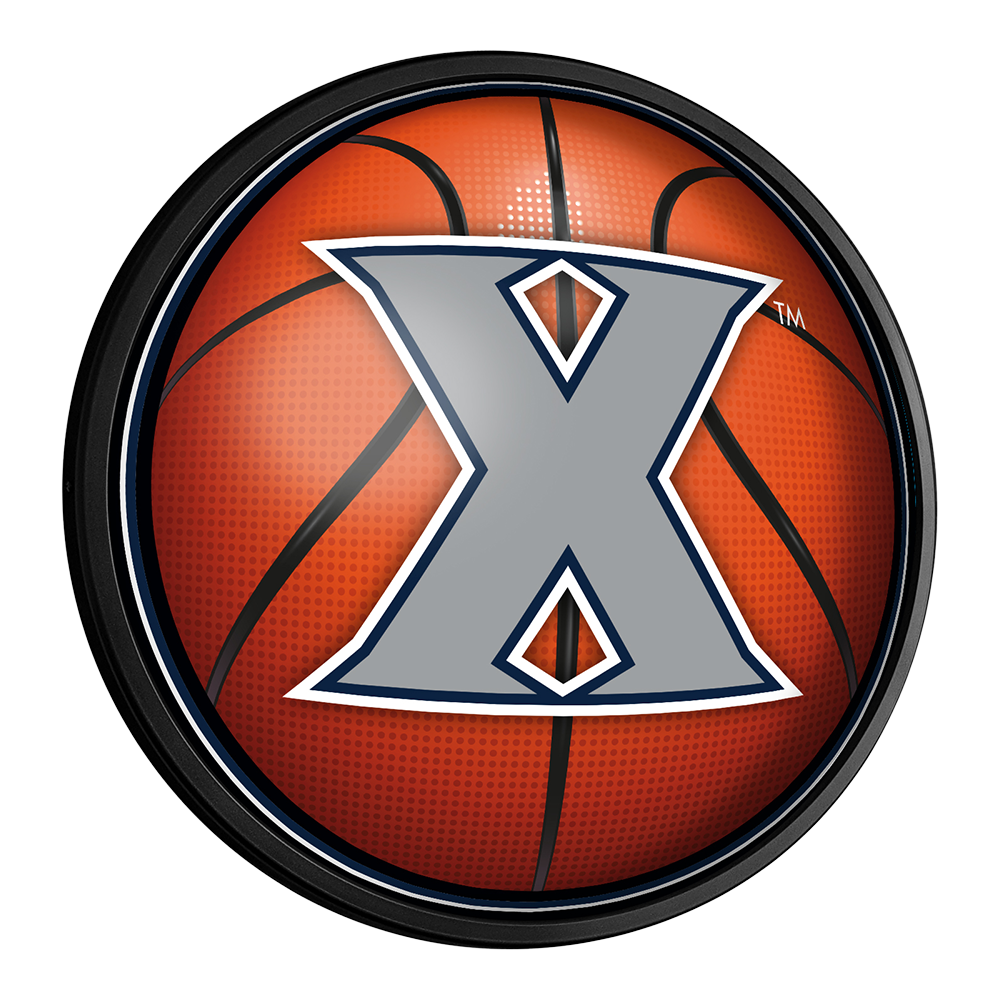 Xavier Musketeers Basketball - Round Slimline Lighted Wall Sign