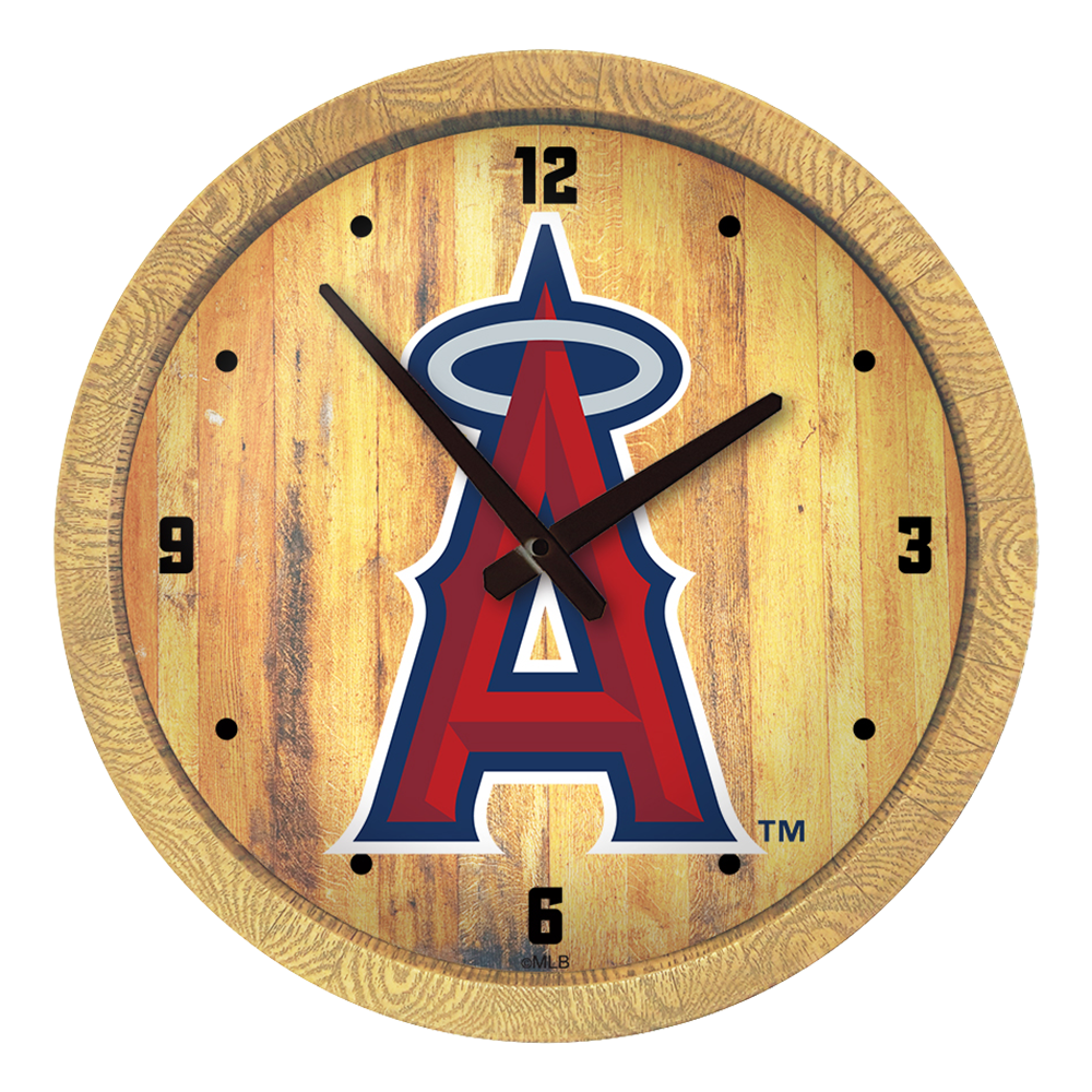 Los Angeles Angels "Faux" Barrel Top Clock  