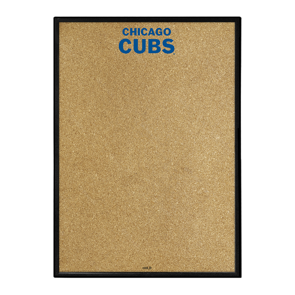 Chicago Cubs Wordmark - Framed Corkboard  