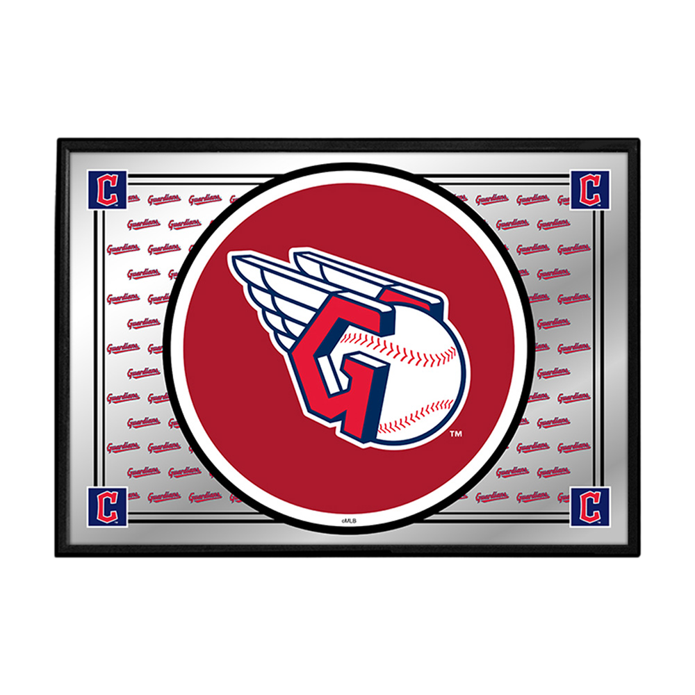 Cleveland Guardians Team Spirit - Framed Mirrored Wall Sign  