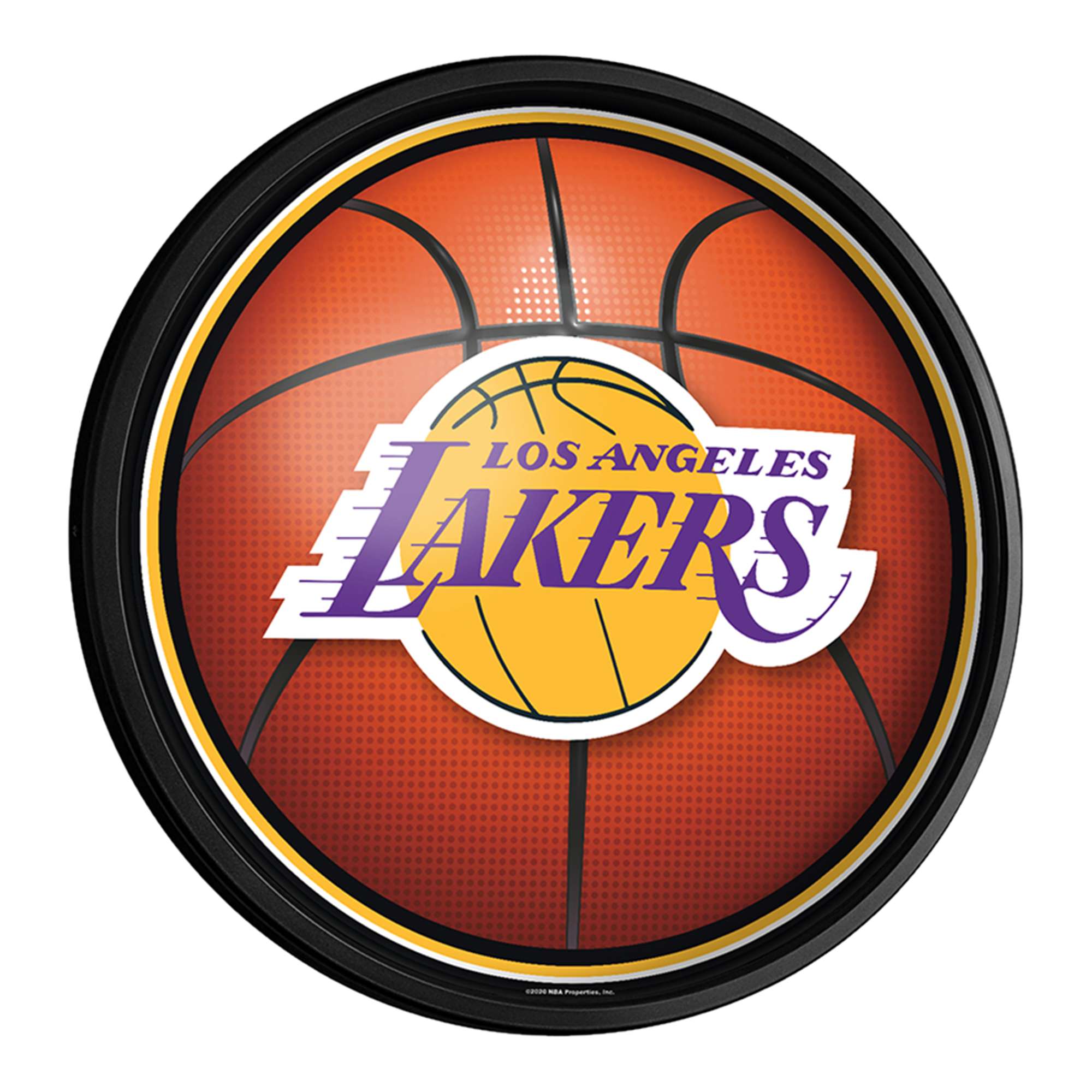Los Angeles Lakers: Basketball - Round Slimline Lighted Wall Sign