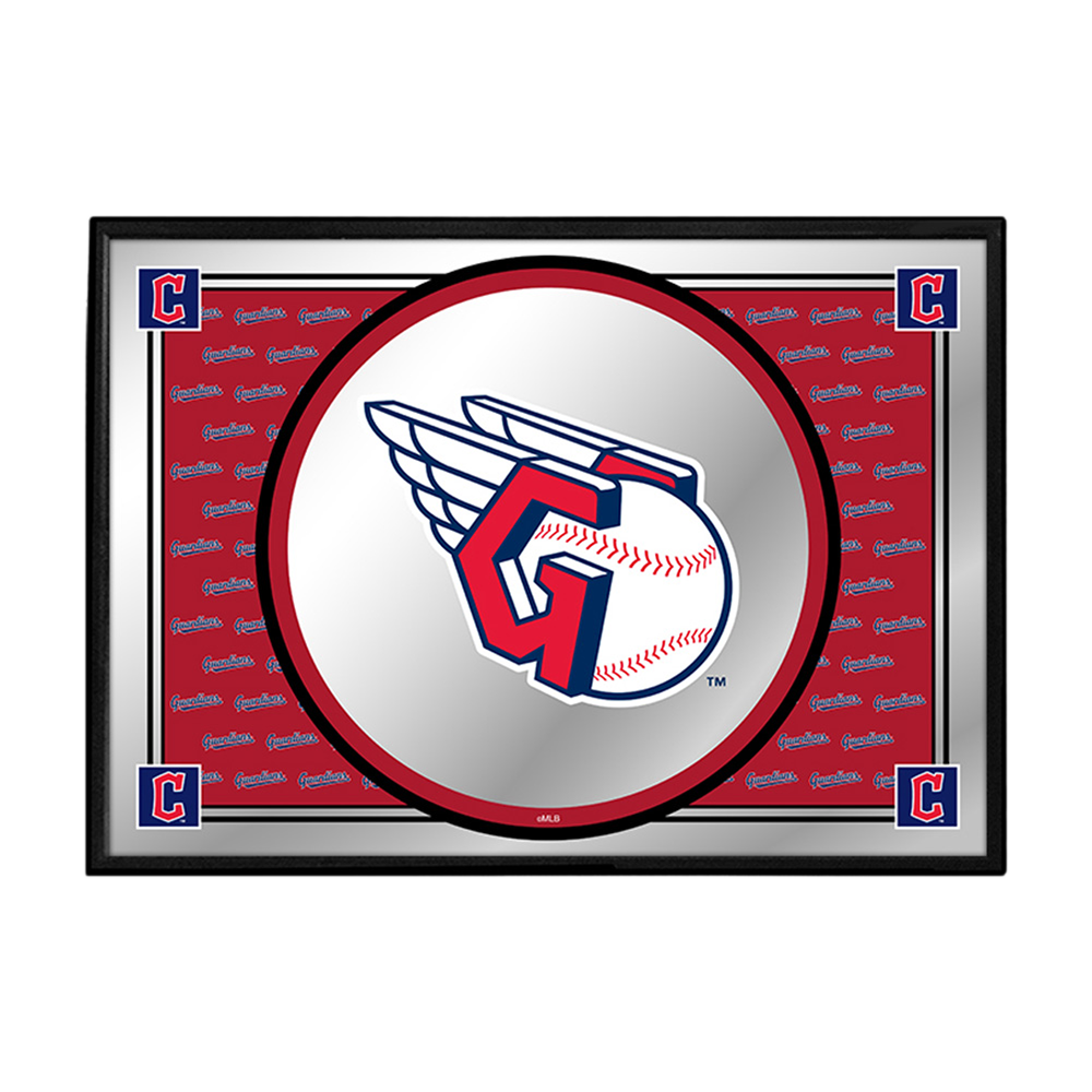 Cleveland Guardians Team Spirit - Framed Mirrored Wall Sign  