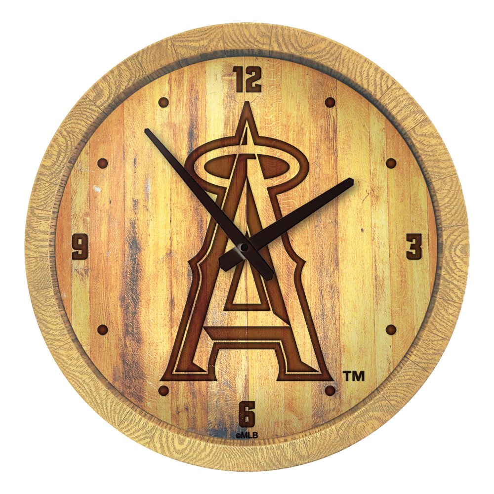 Los Angeles Angels Branded "Faux" Barrel Top Clock  