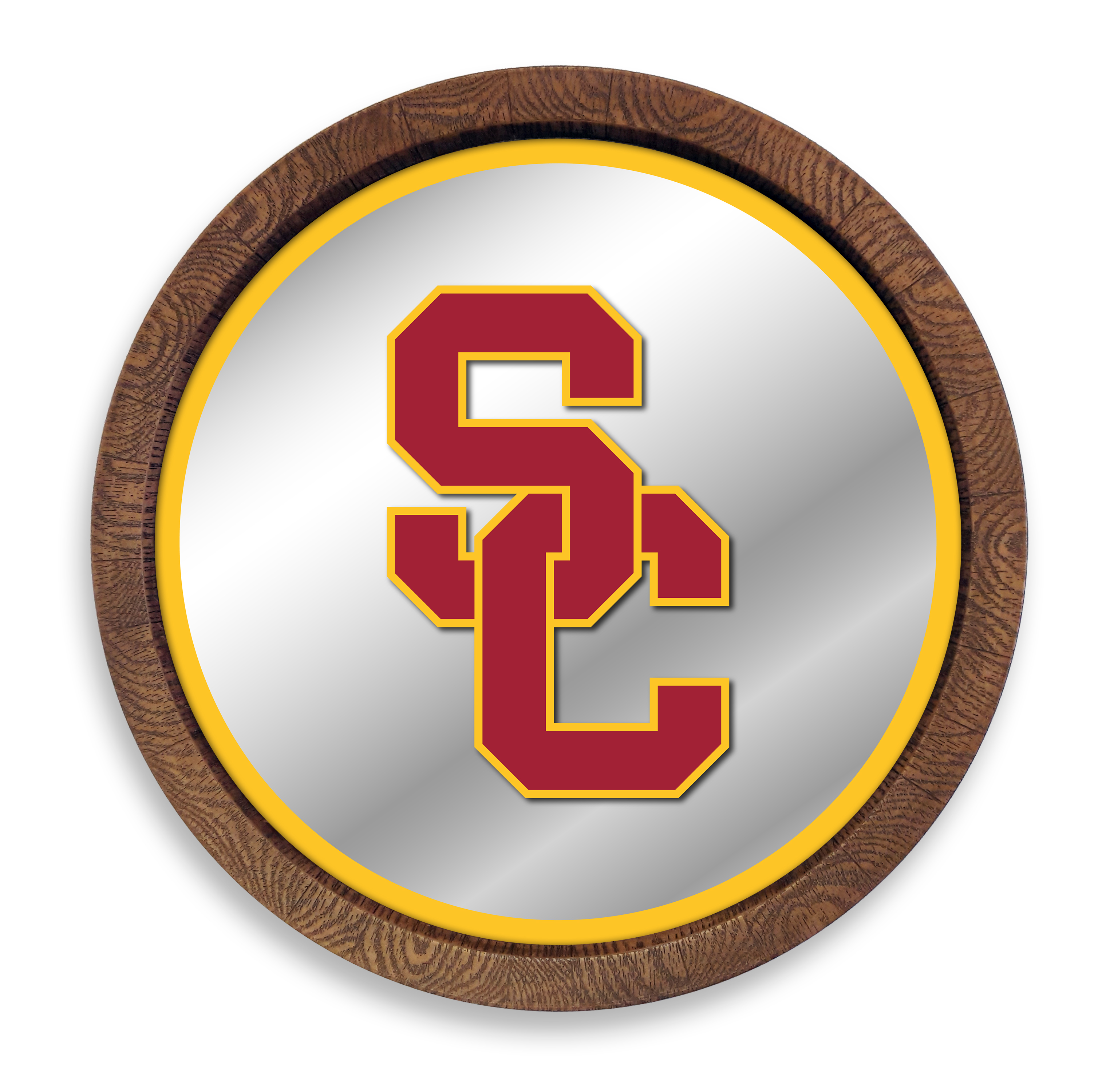 USC Trojans SC - "Faux" Barrel Top Mirrored Wall Sign  