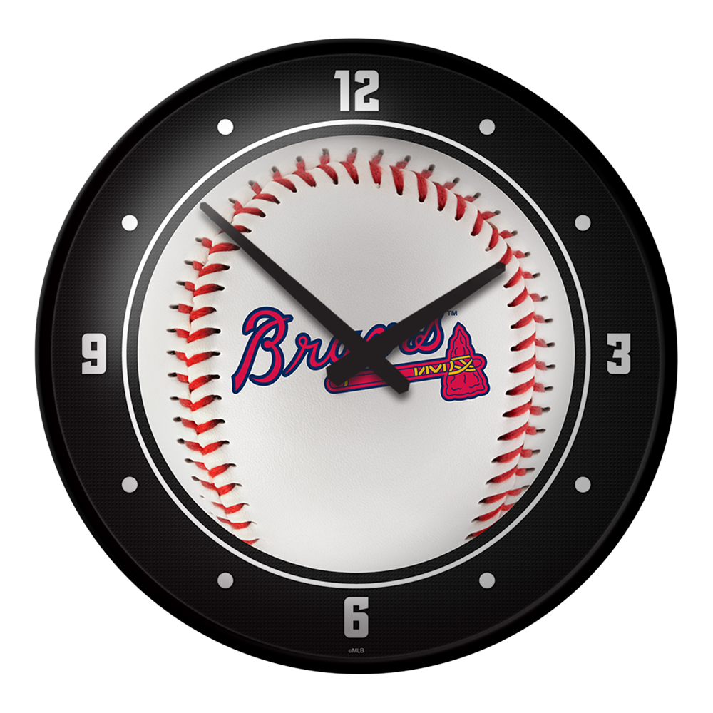 Atlanta Braves Logo Baseball - Modern Disc Wall Clock  