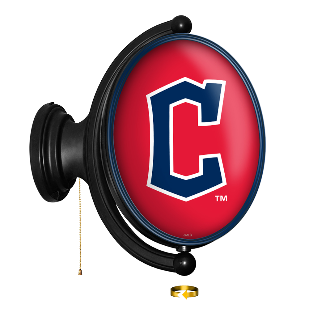 Cleveland Guardians Original Oval Rotating Lighted Wall Sign  