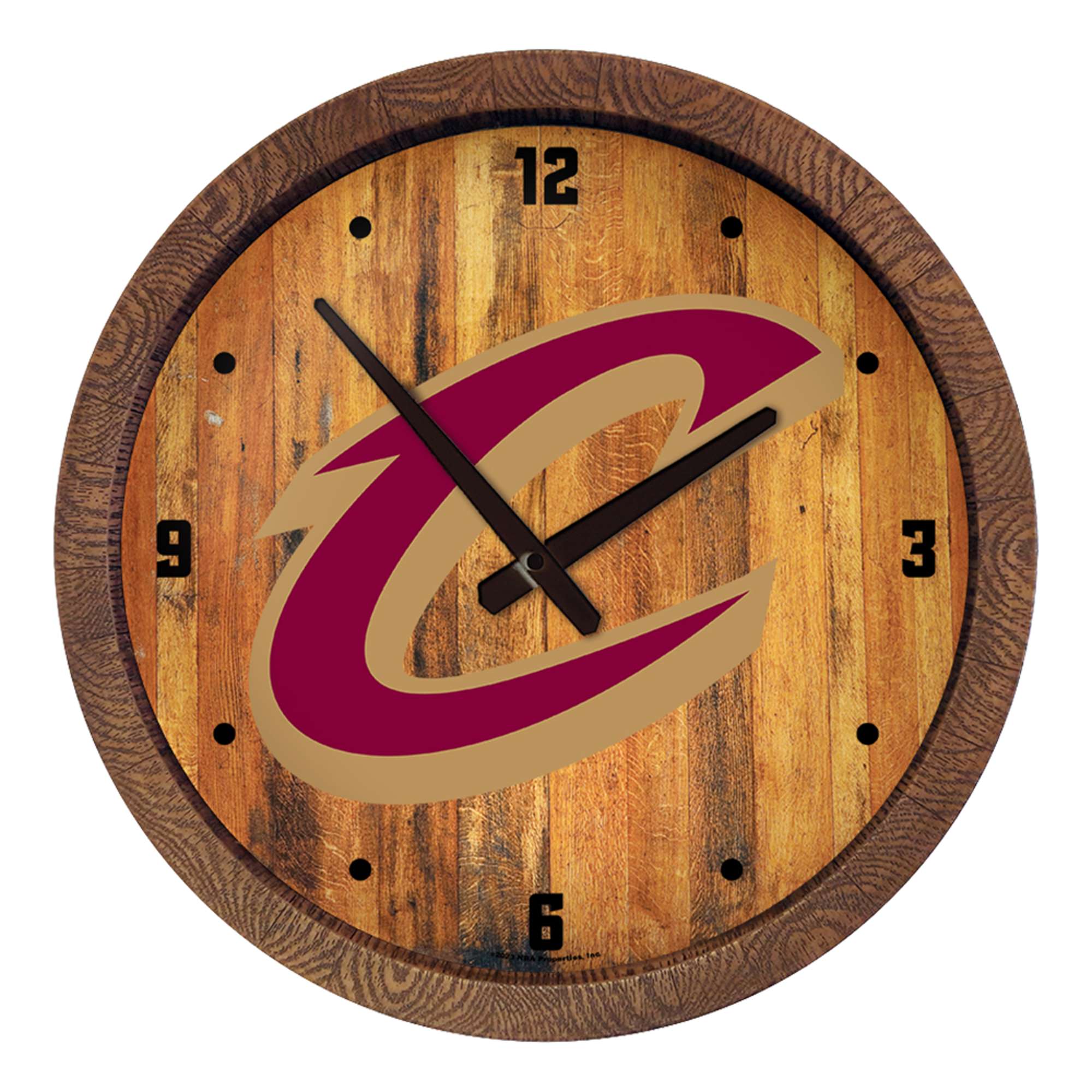 Cleveland Cavaliers: "Faux" Barrel Top Clock    