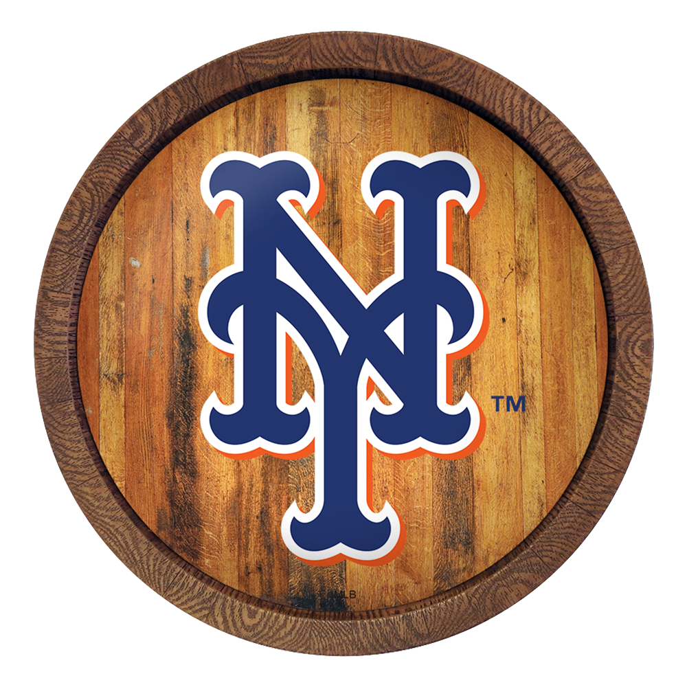 New York Mets Logo - "Faux" Barrel Top Sign  