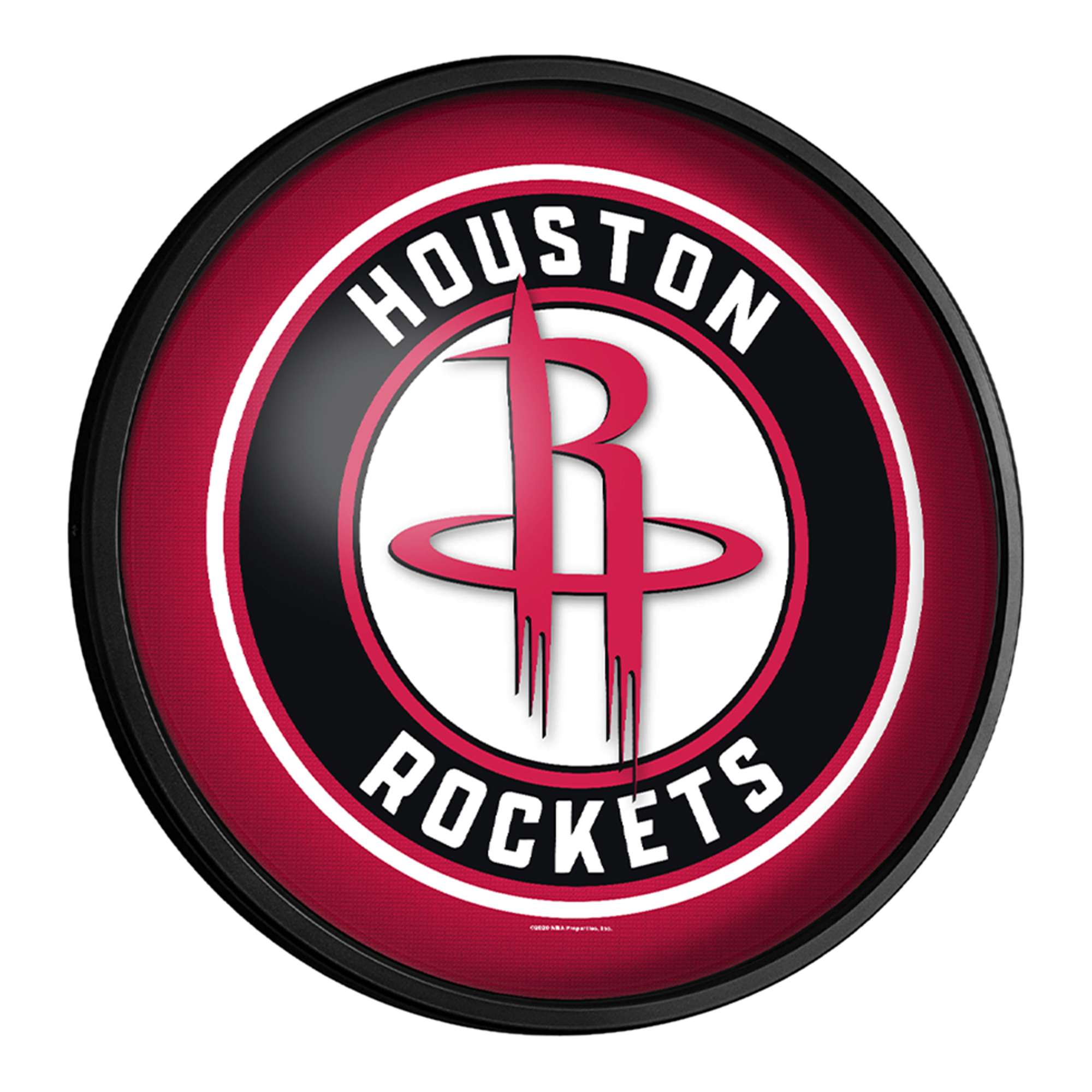 Houston Rockets: Round Slimline Lighted Wall Sign