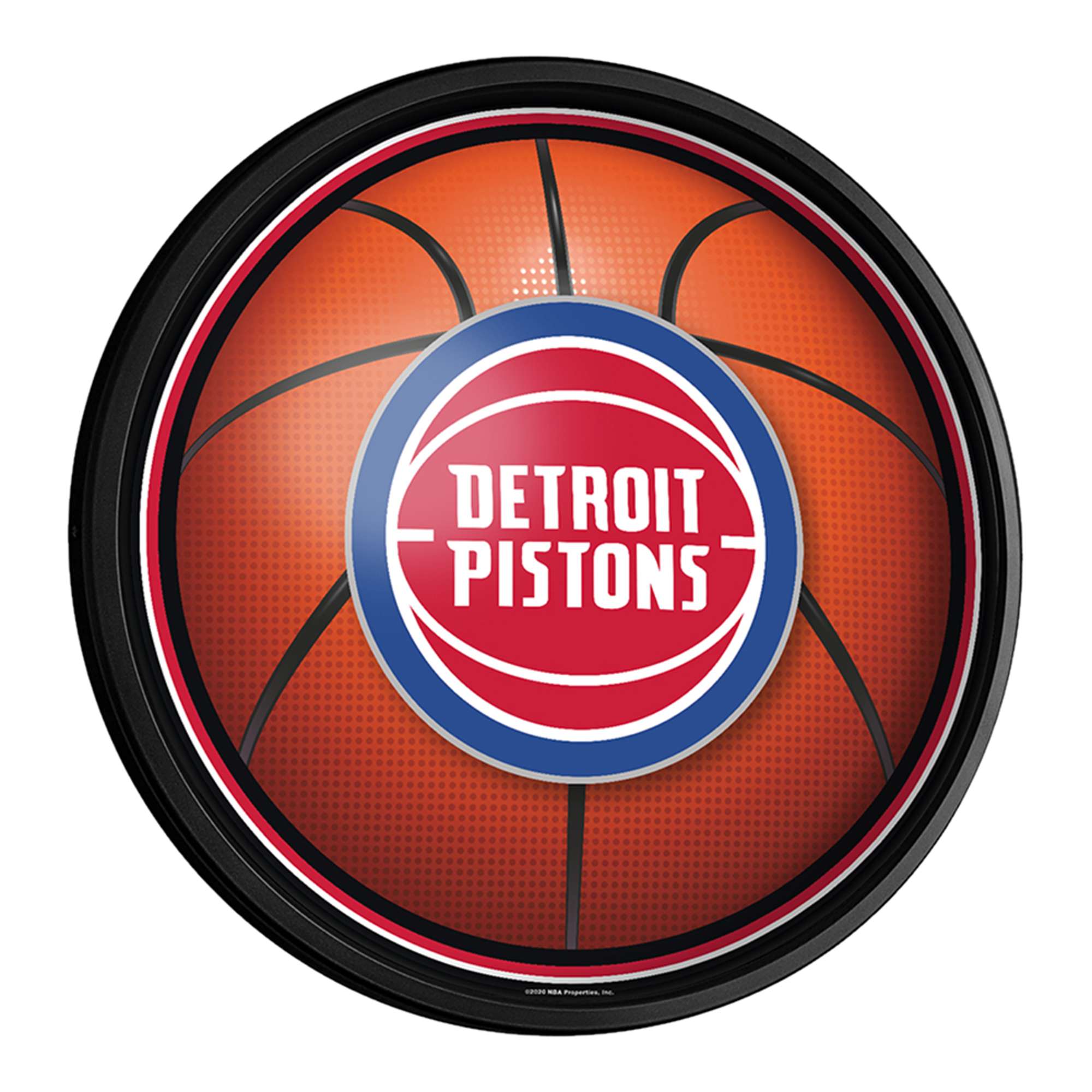 Detroit Pistons: Basketball - Round Slimline Lighted Wall Sign