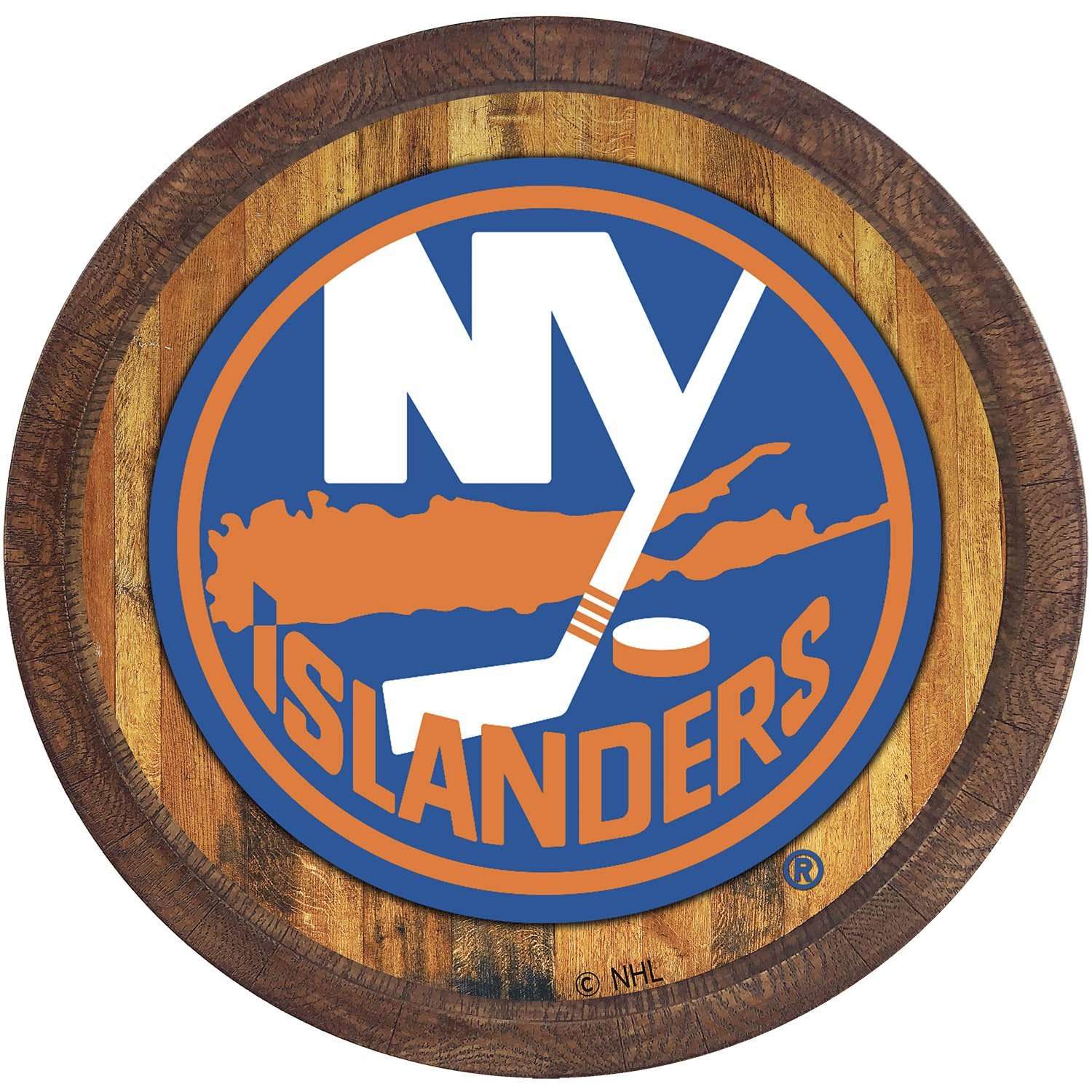 New York Islanders "Faux" Barrel Top Sign  