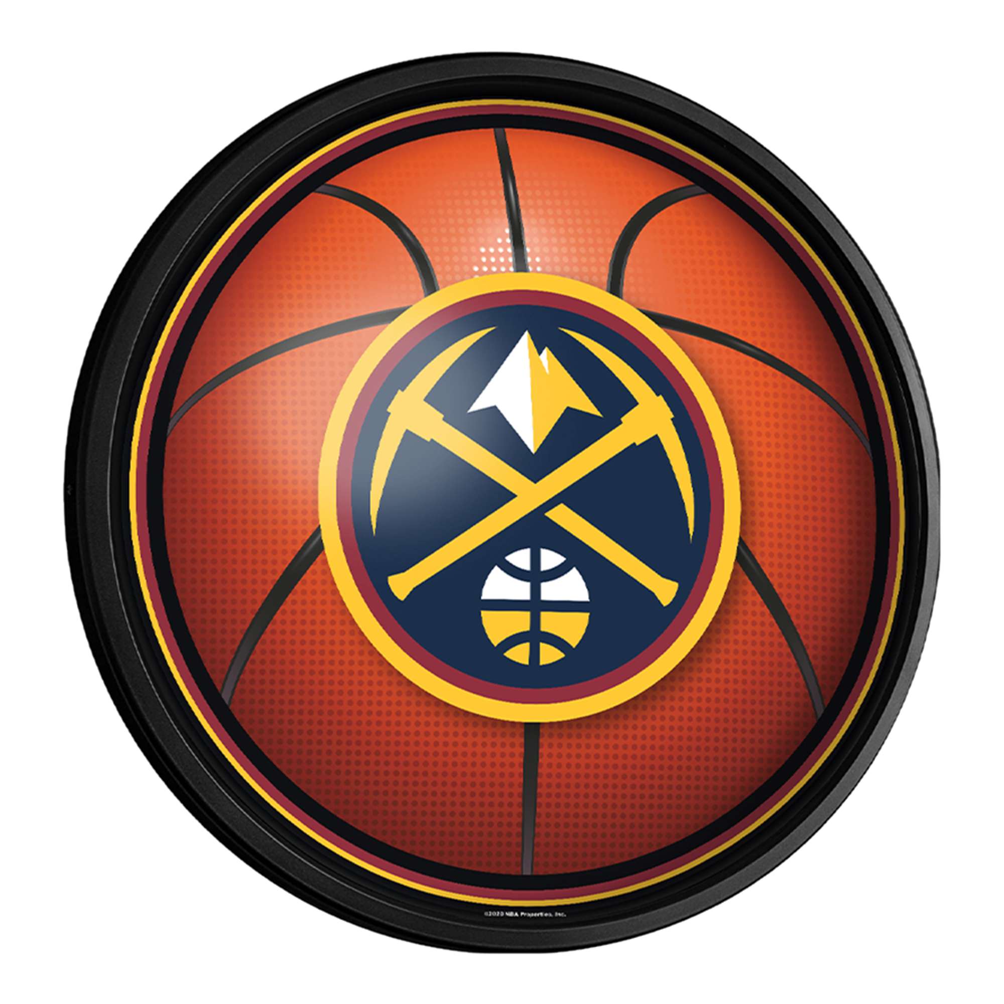 Denver Nuggets: Basketball - Round Slimline Lighted Wall Sign