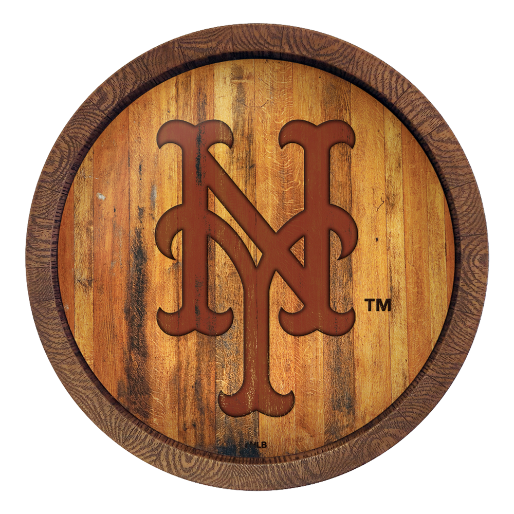 New York Mets Logo - Branded "Faux" Barrel Top Sign  