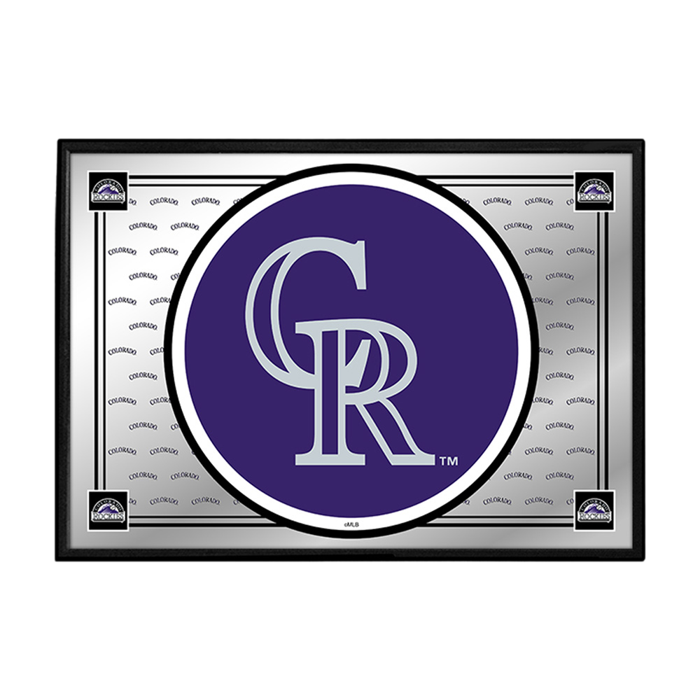 Colorado Rockies Team Spirit - Framed Mirrored Wall Sign  