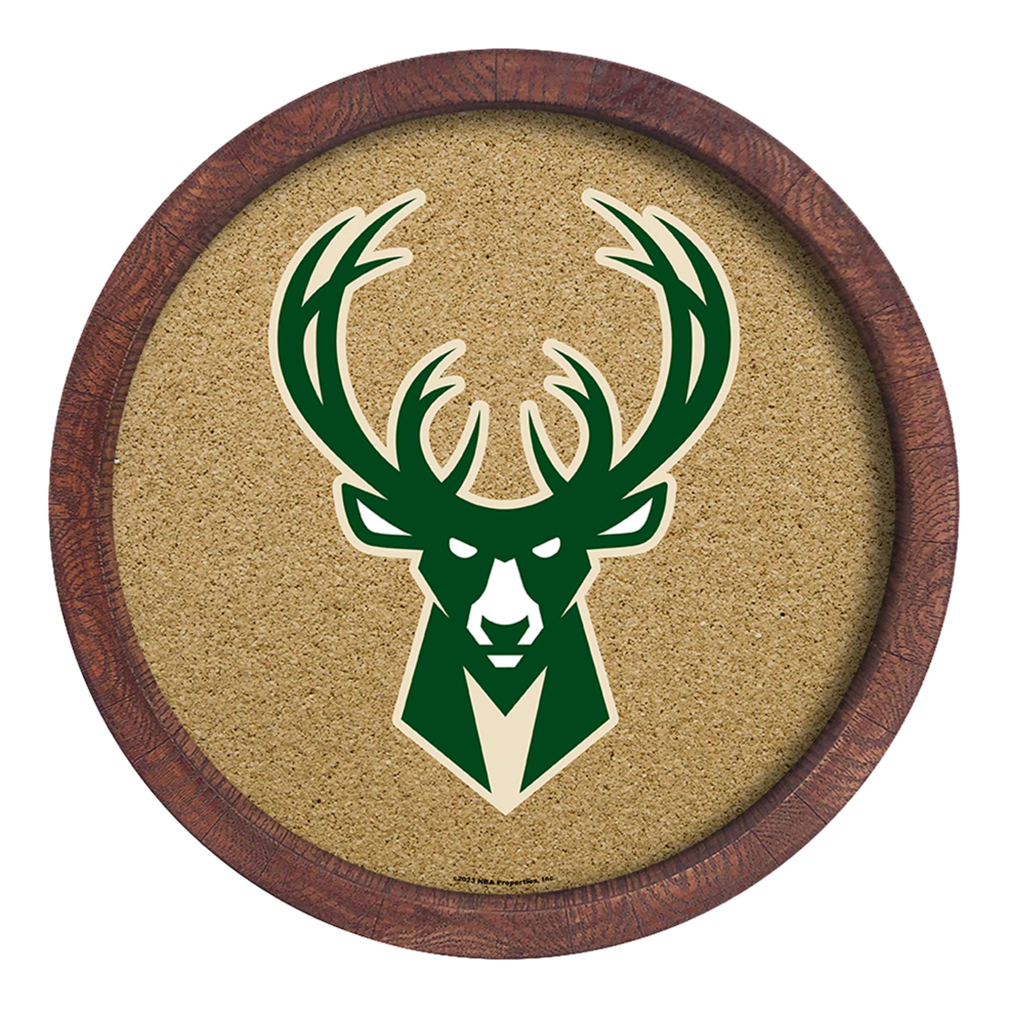 Milwaukee Bucks: "Faux" Barrel Framed Cork Board    