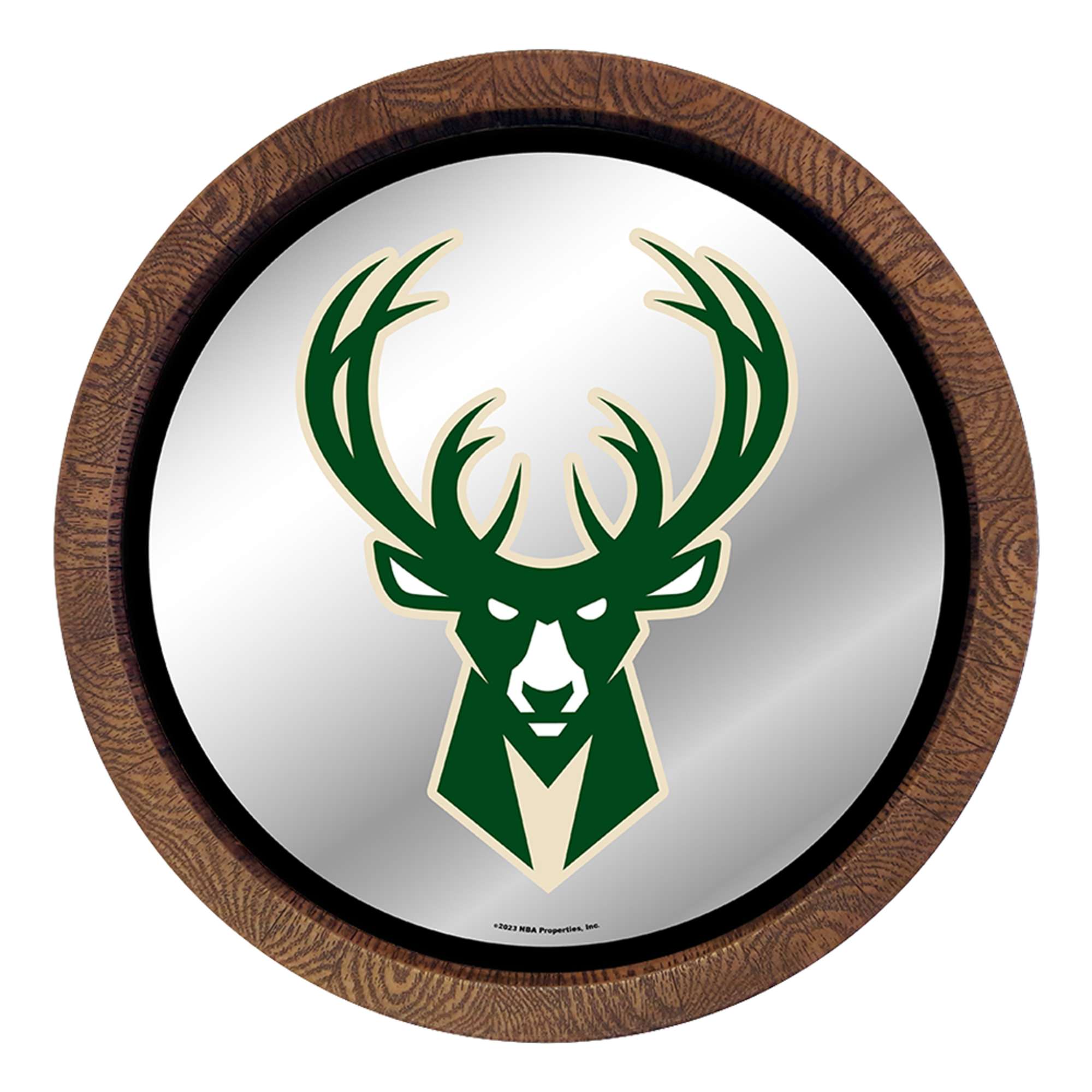 Milwaukee Bucks: "Faux" Barrel Top Mirrored Wall Sign    