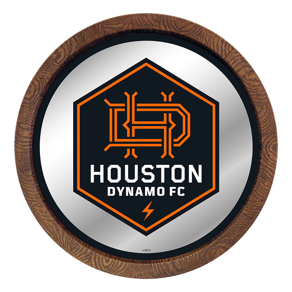 Houston Dynamo: Barrel Top Framed Mirror Mirrored Wall Sign