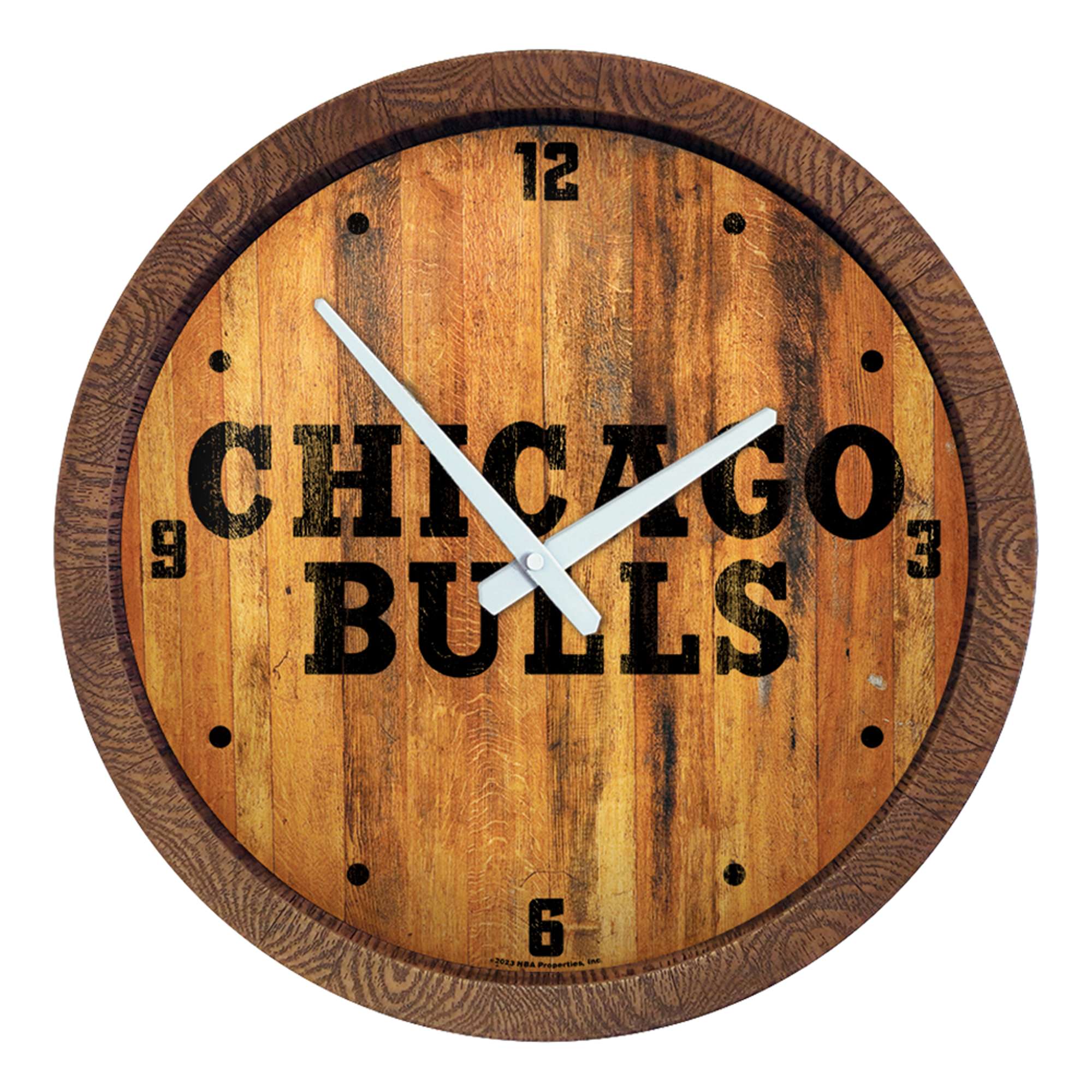 Chicago Bulls: Logo - "Faux" Barrel Top Clock    
