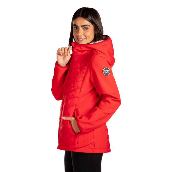 Chamarra acolchada combinada con softshell Chamarra acolchada combinada con softshell