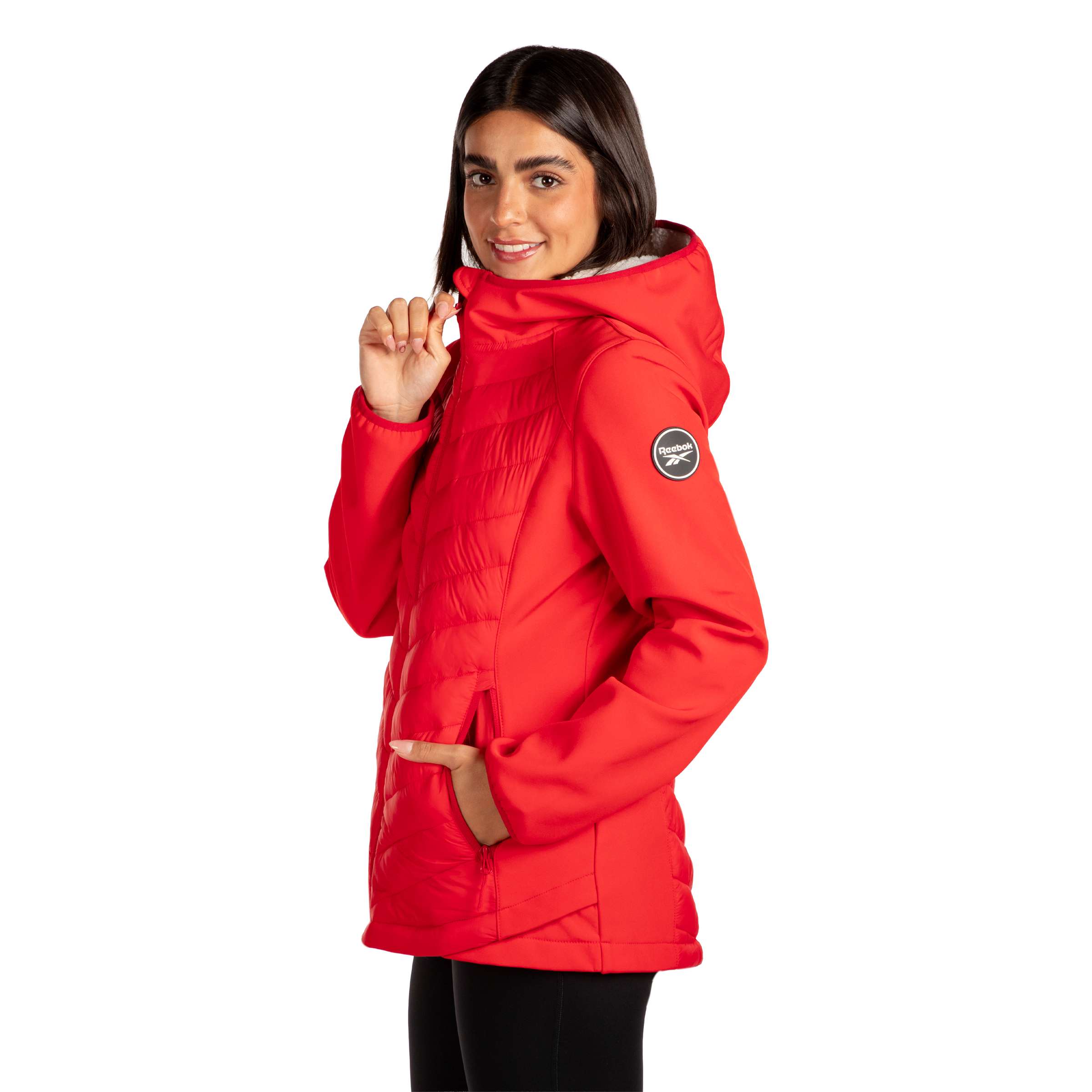 Chamarra acolchada combinada con softshell