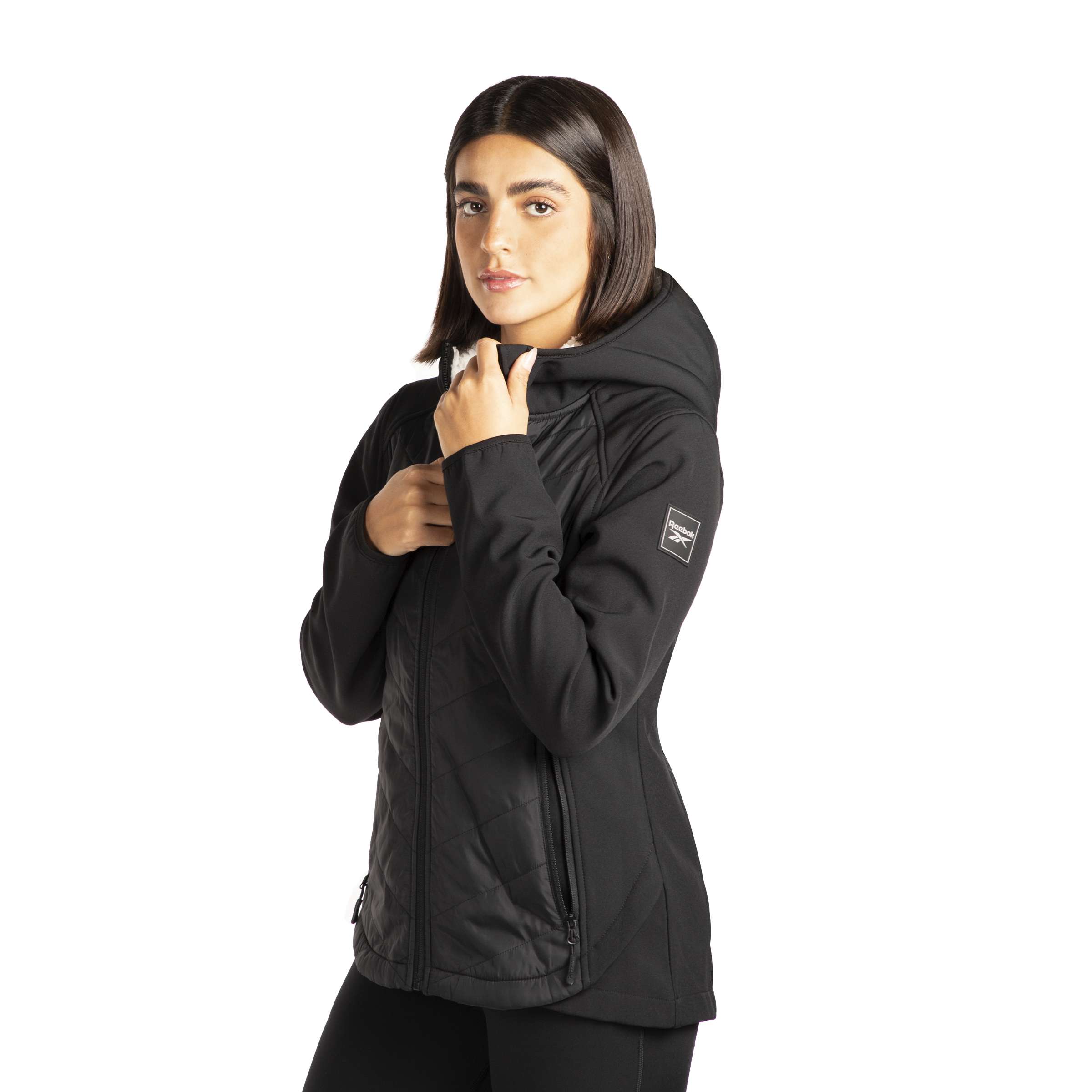 Chamarra acolchada combinada con softshell