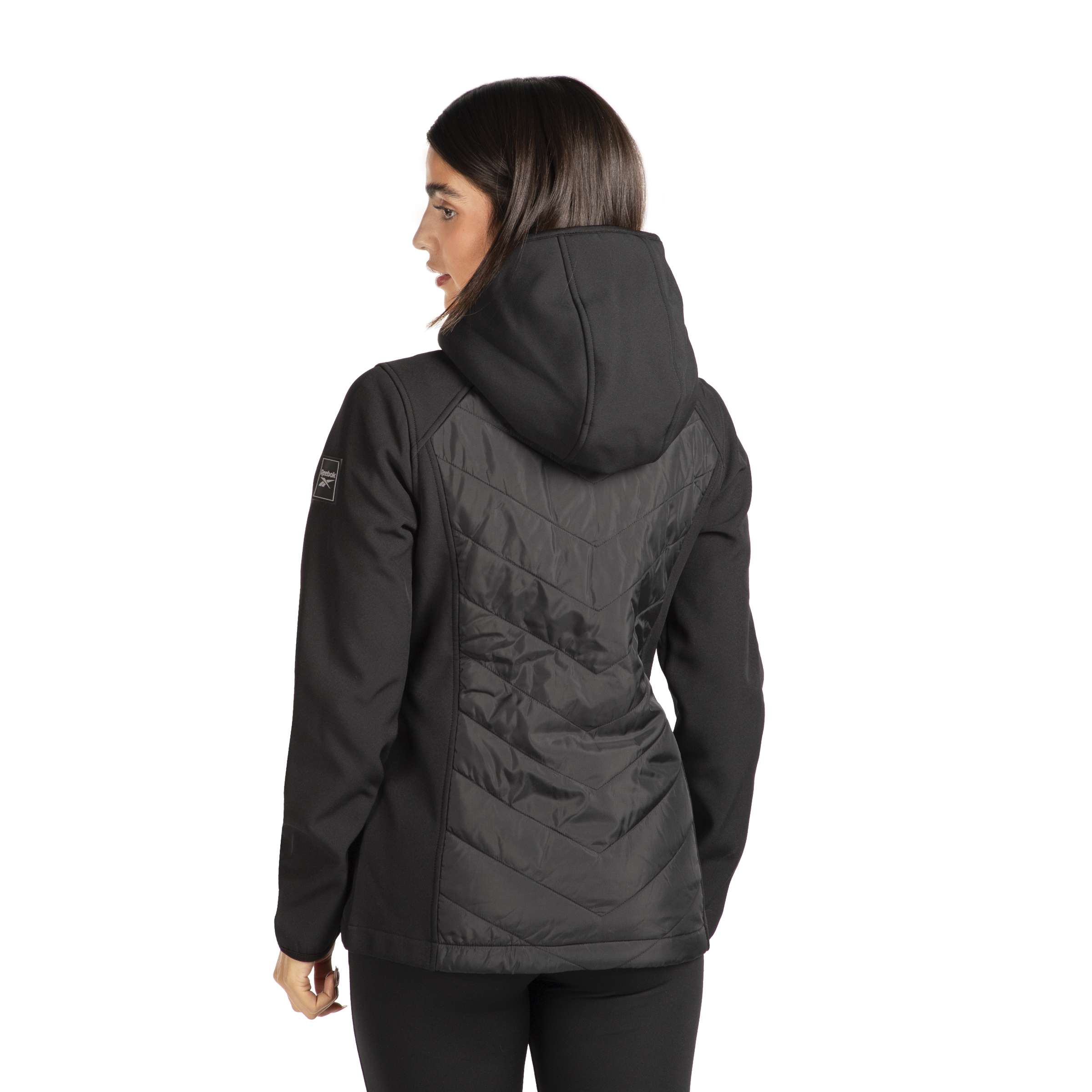 Chamarra acolchada combinada con softshell