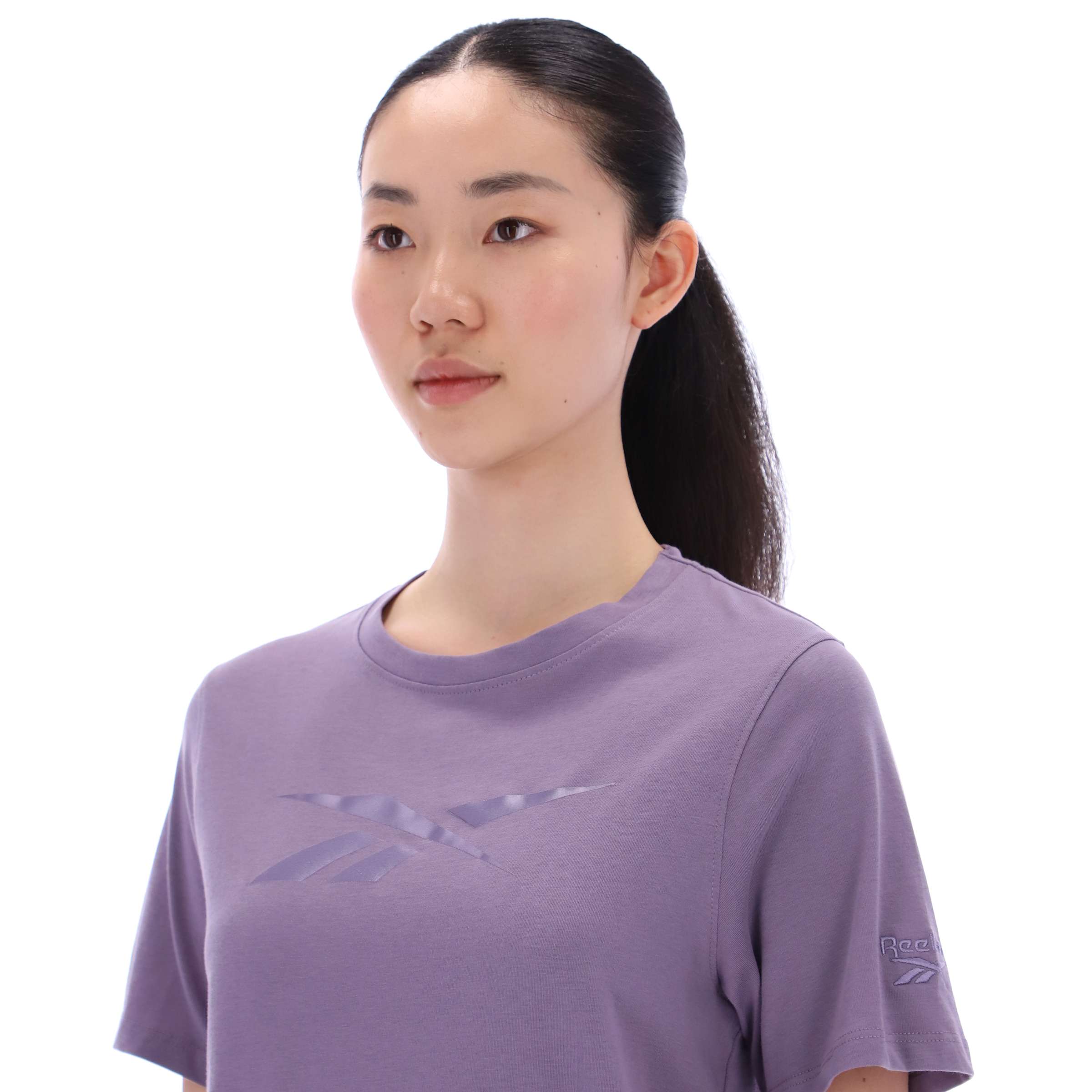Playera Audrey logo tonal cuello redondo image number 3