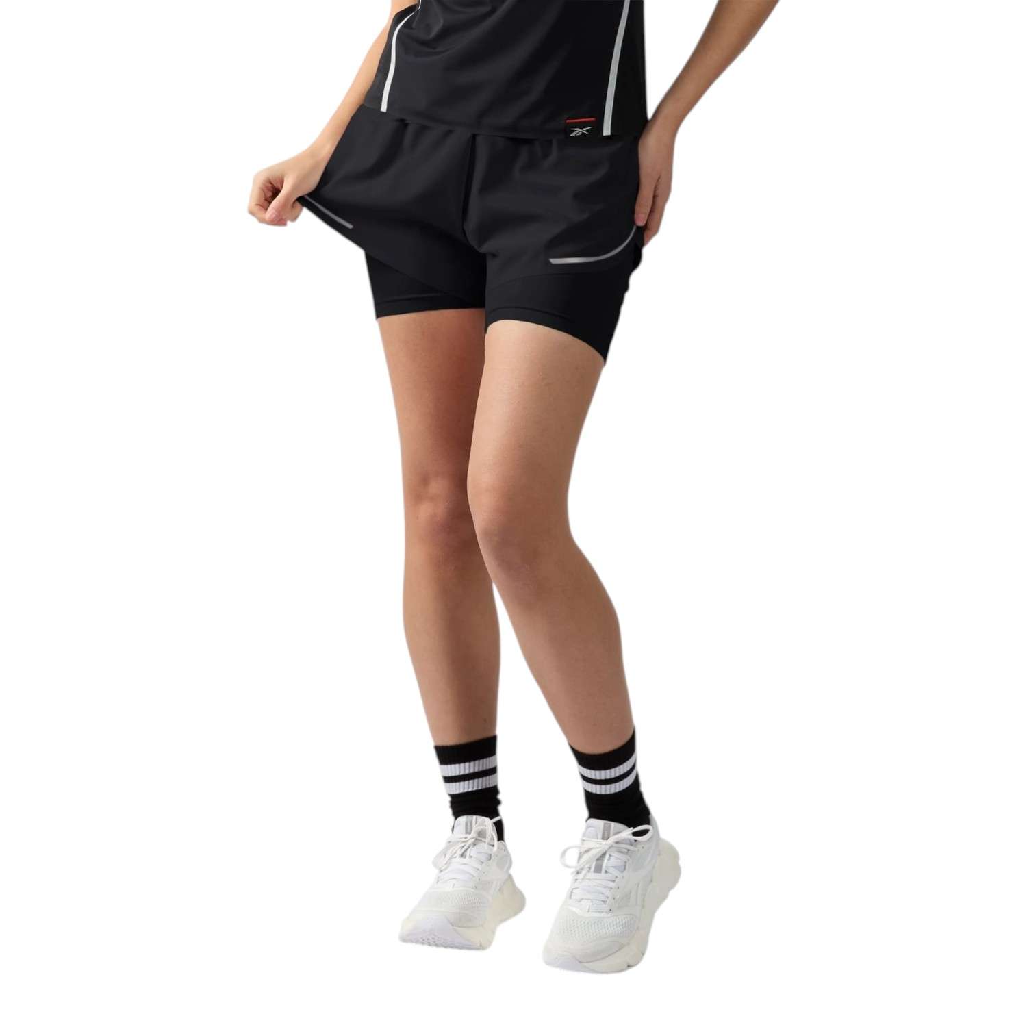 Short de running 2 en 1 LUX Metallic