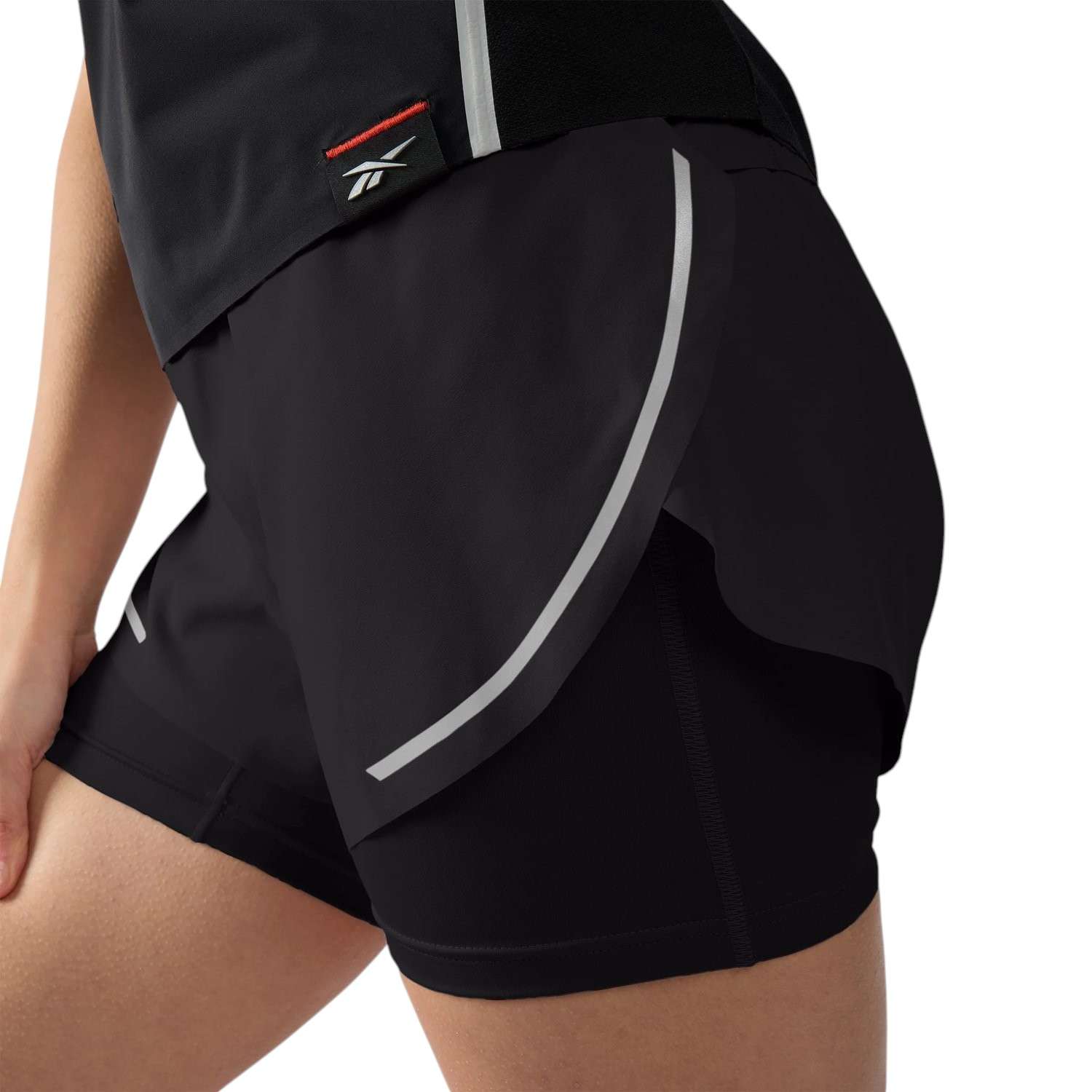 Short de running 2 en 1 LUX Metallic