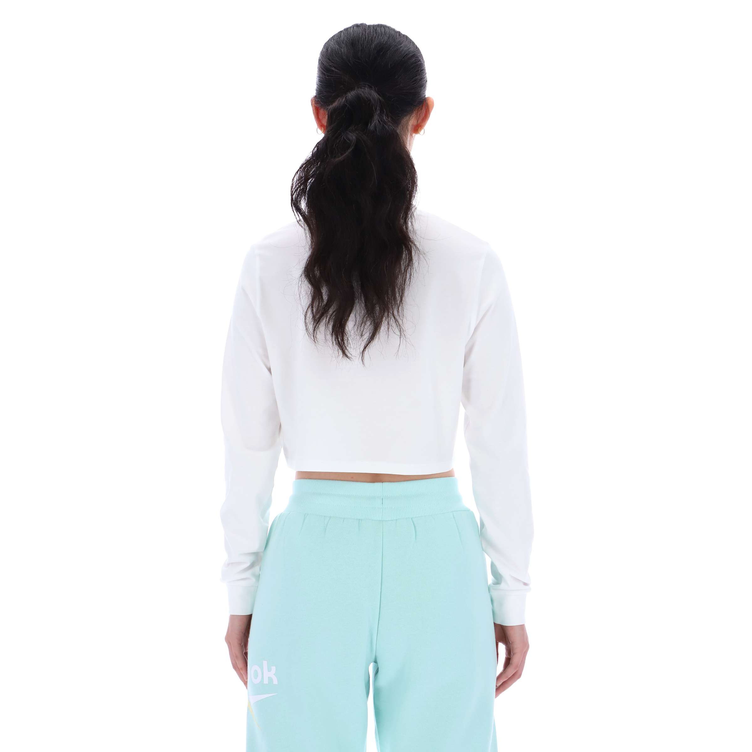 Playera Ember logo bicolor crop manga larga