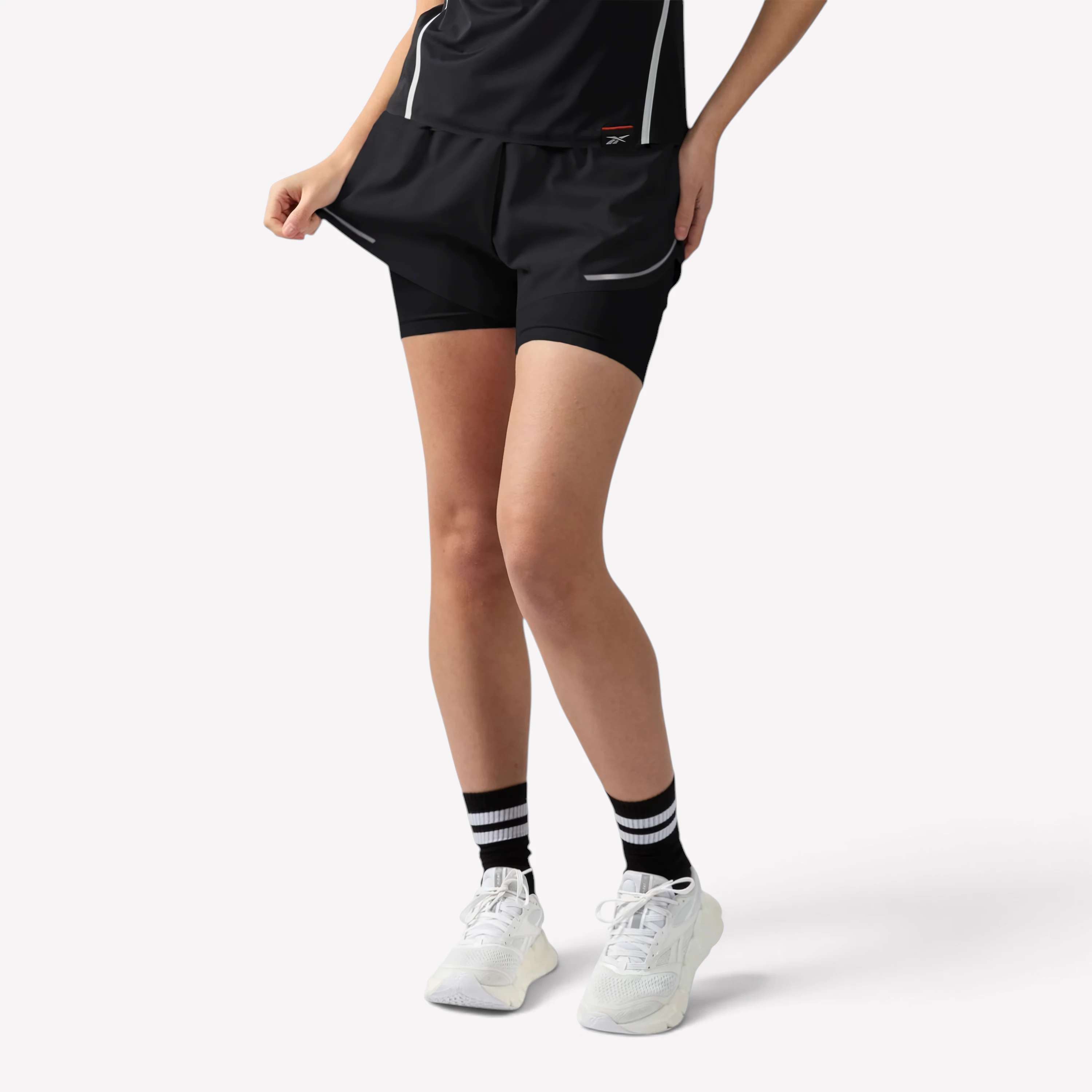Short de running 2 en 1 LUX Metallic