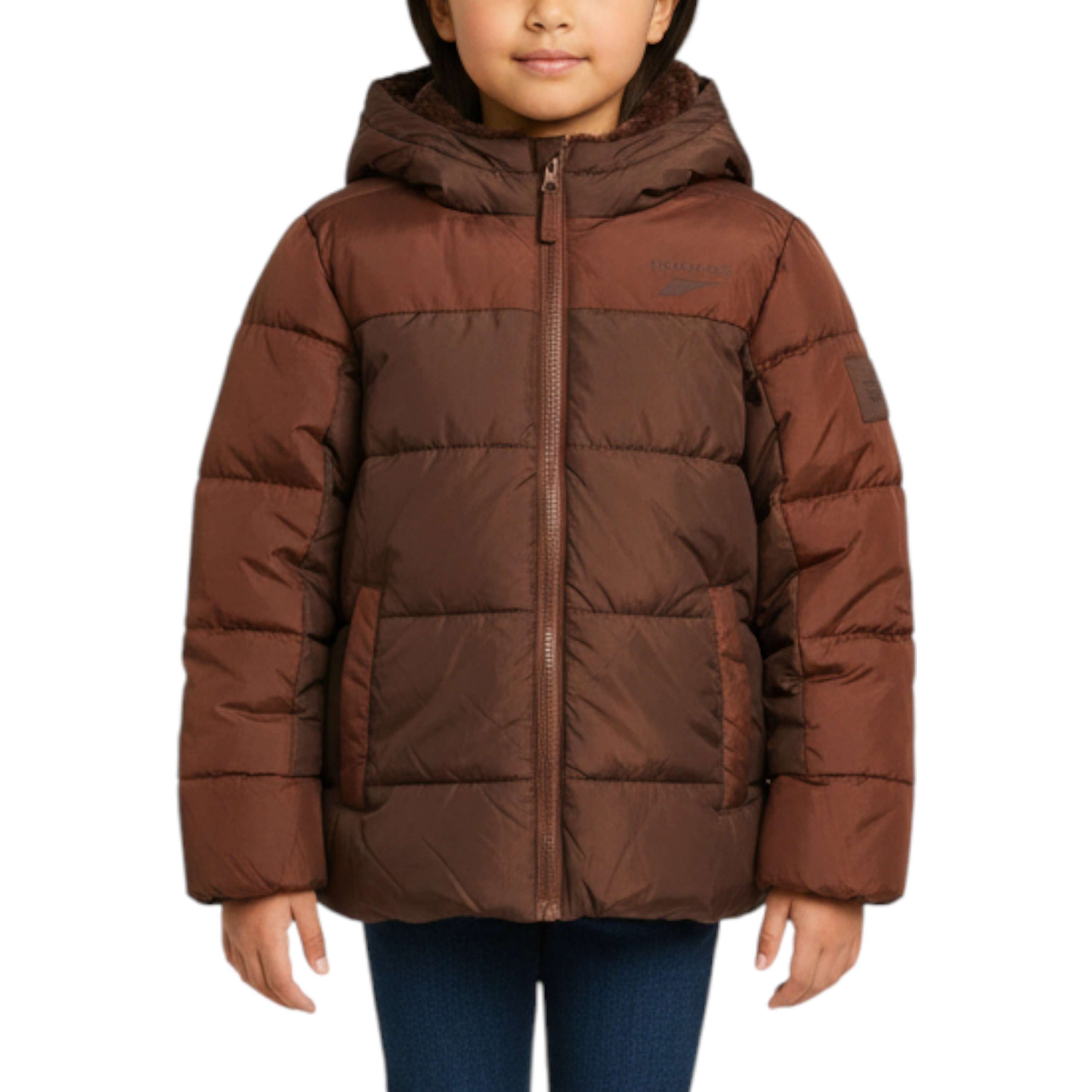 Chamarra puffer reversible con forro de piel sintética