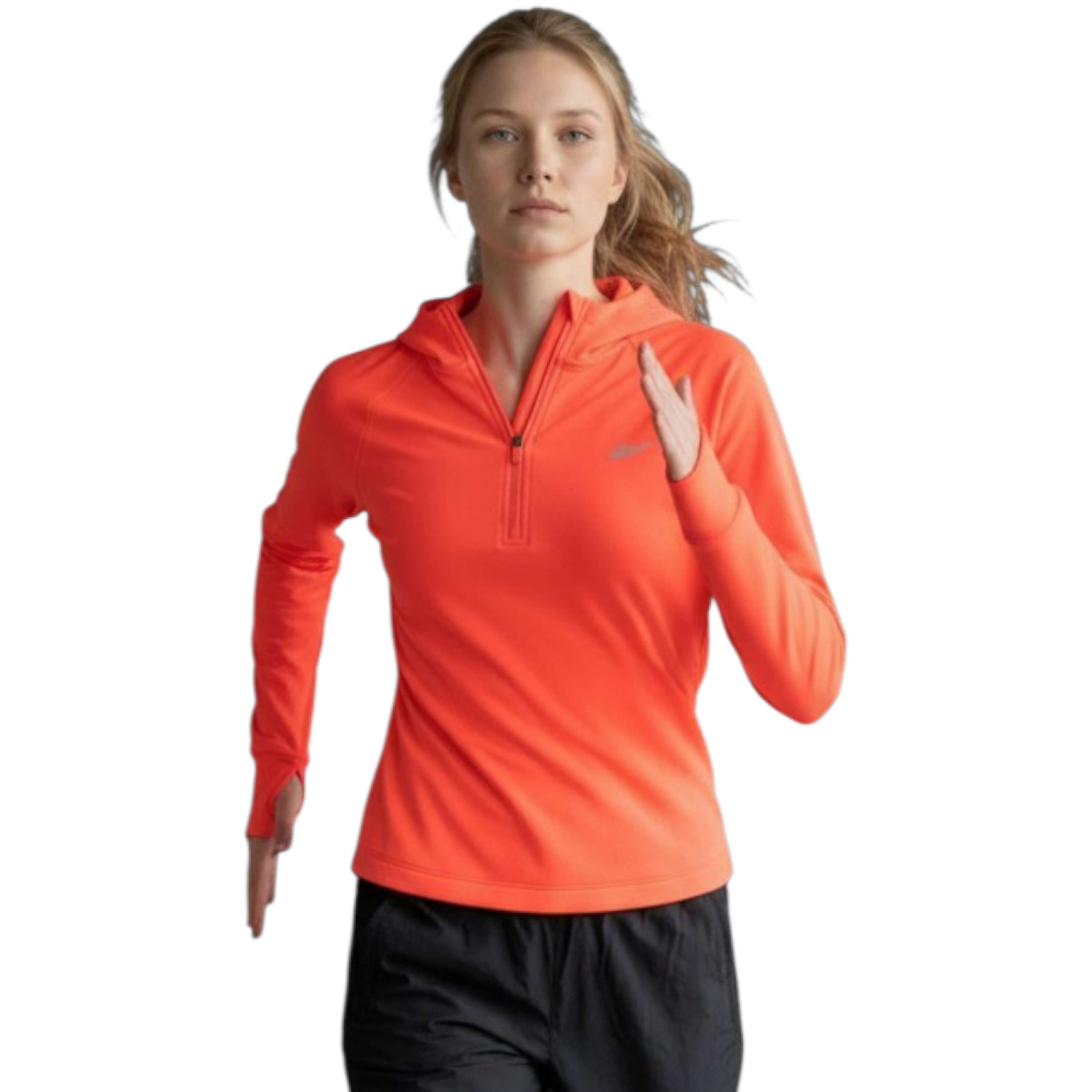 Sudadera con capucha y cremallera 1/4 manga larga image number 3