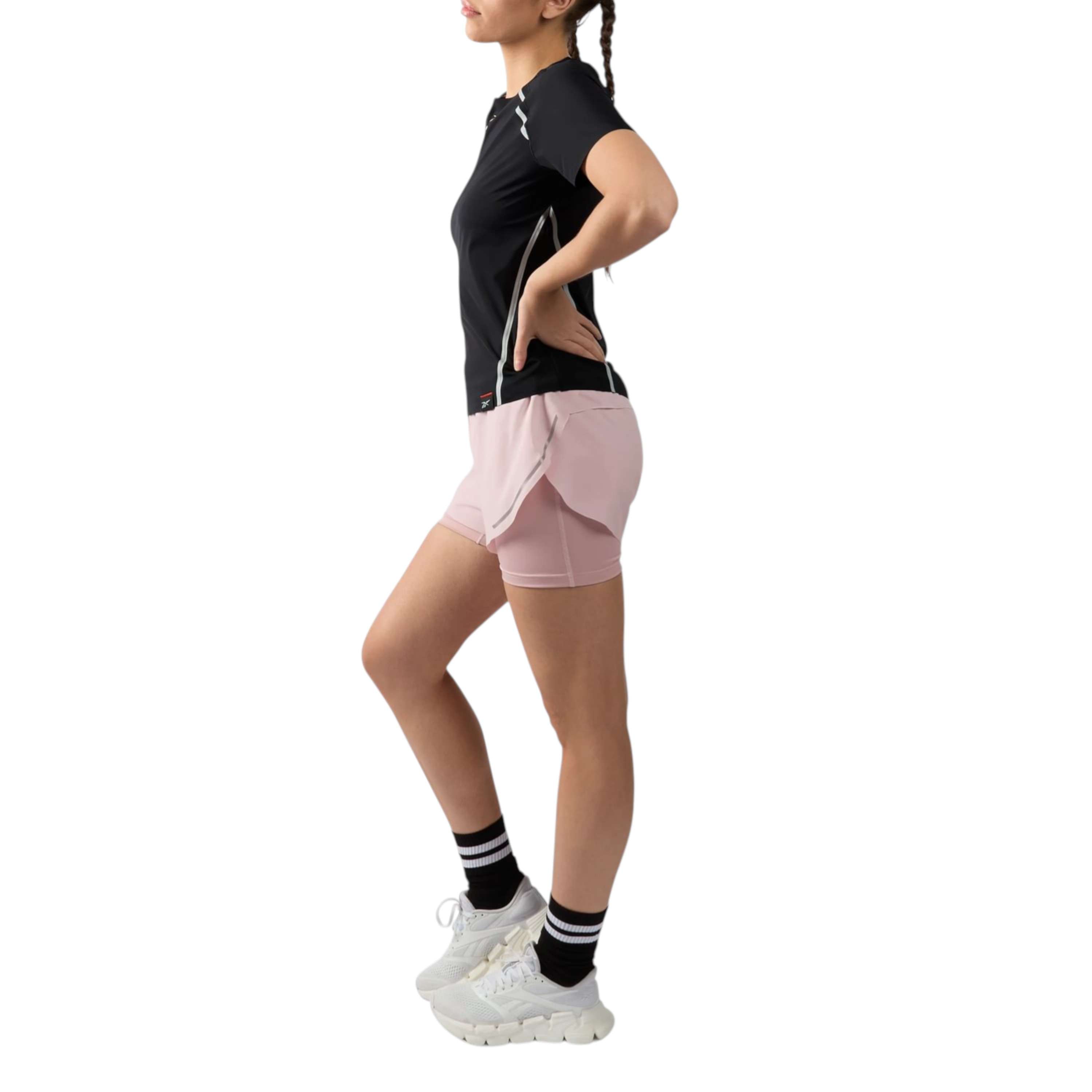 Short de running 2 en 1 LUX Metallic