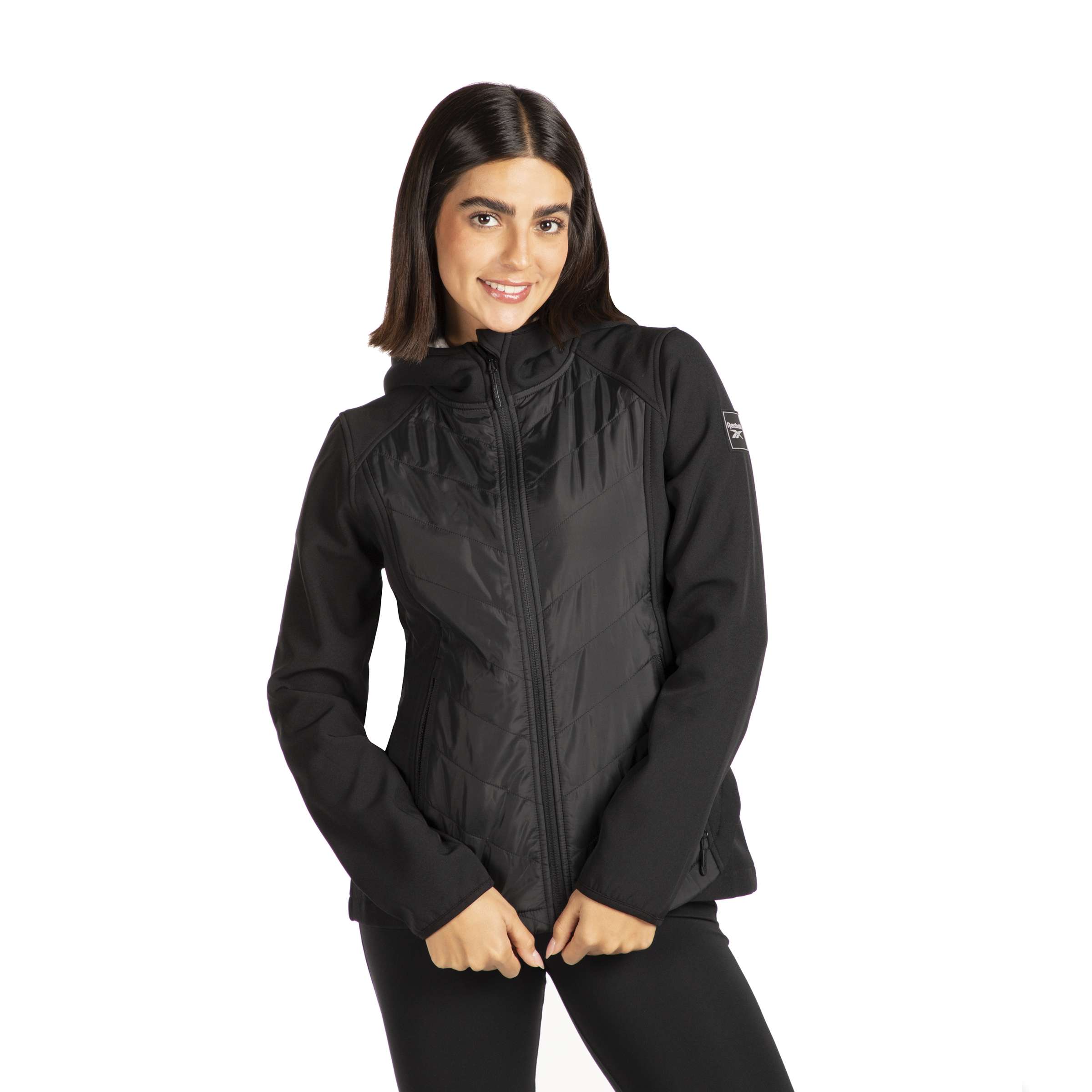 Chamarra acolchada combinada con softshell