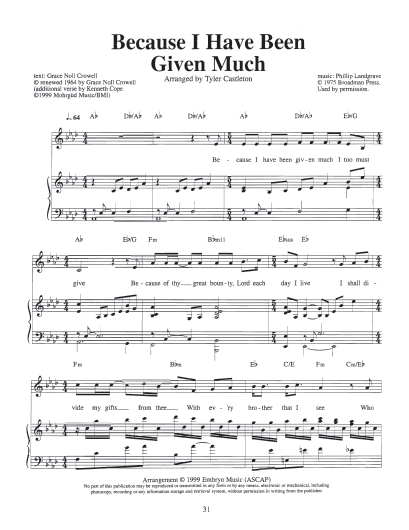 Because I Have Been Given Much