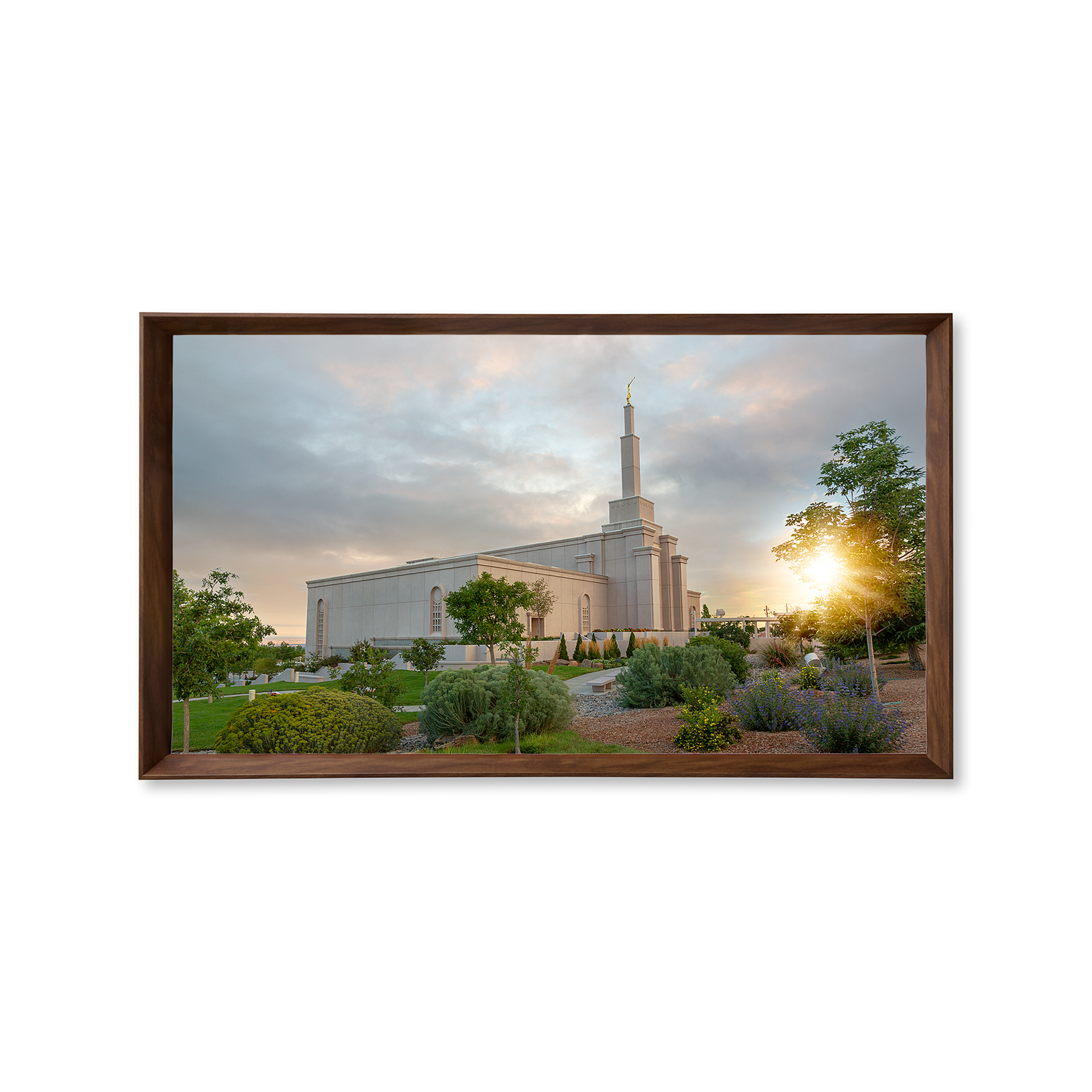 Albuquerque New Mexico Temple, Fire of the Covenant Series (25x43 Framed Canvas Print)