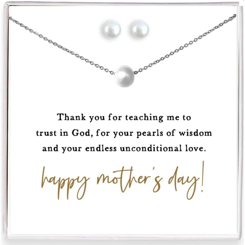 Pearl Necklace and Earring Gift Set,  Pearl Necklace and Earring Gift Set