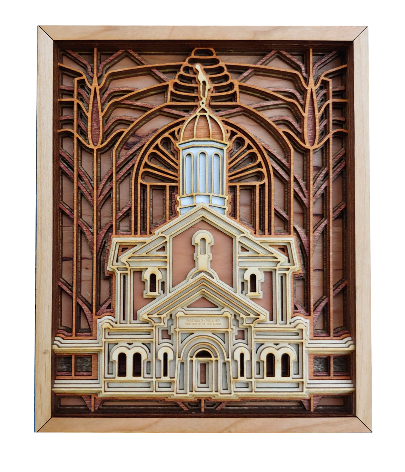 Vernal Utah Temple Layered Wood Plaque
